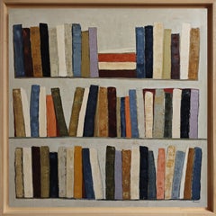 Metaphor of Thought- Large Abstract Library, Contemporary, French art 50x50 in