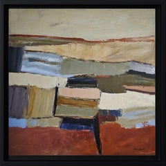 Respiro minerale - Pittura a olio astratta contemporanea - Paesaggio strutturato francese