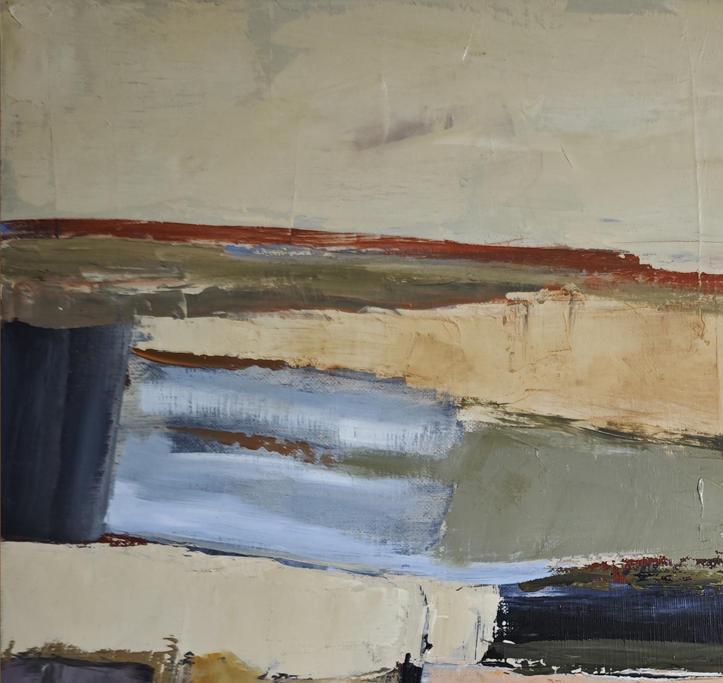 Aliento mineral - Pintura al óleo abstracta contemporánea - Paisaje texturizado francés en venta 2
