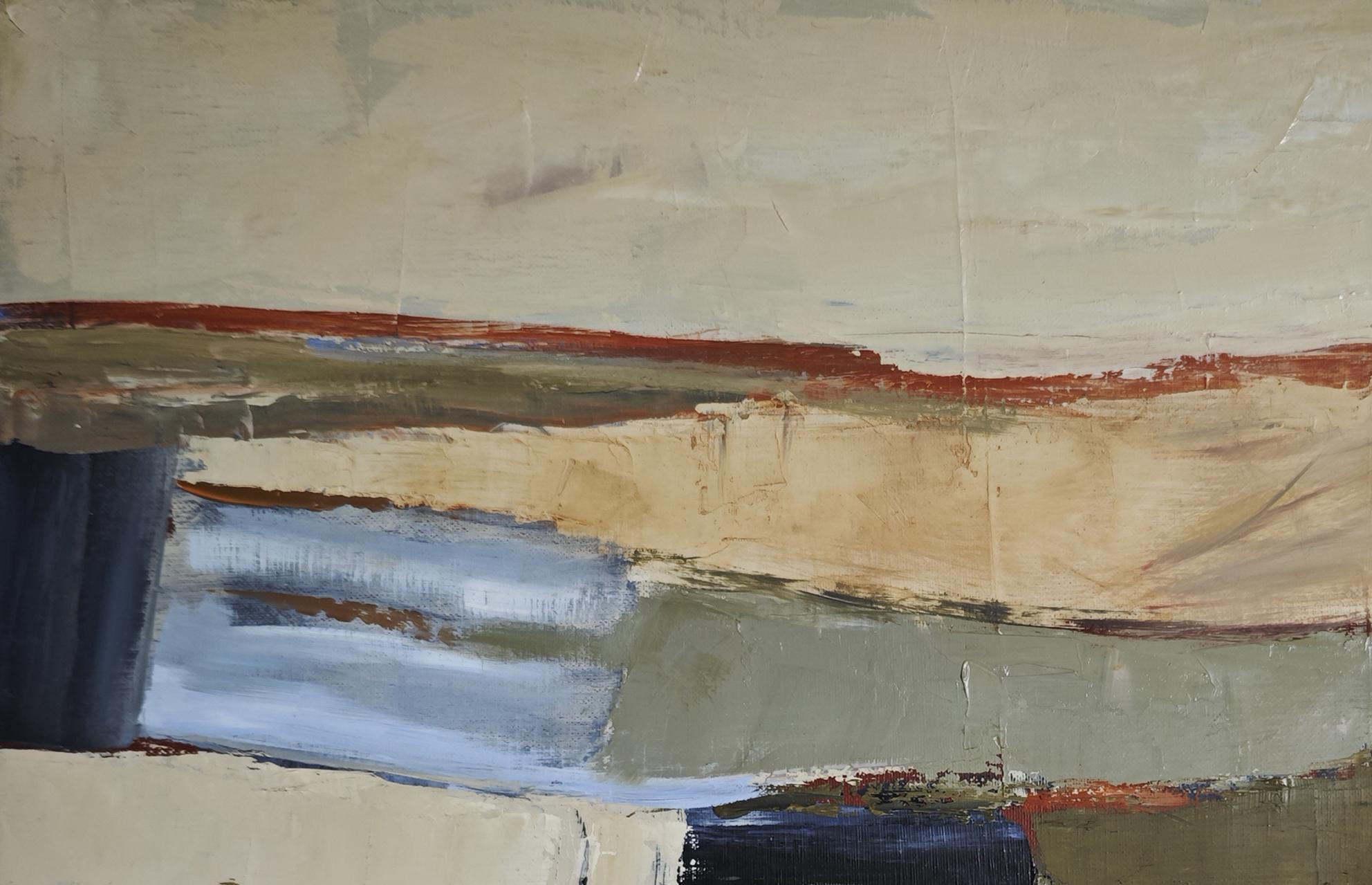 Aliento mineral - Pintura al óleo abstracta contemporánea - Paisaje texturizado francés en venta 3