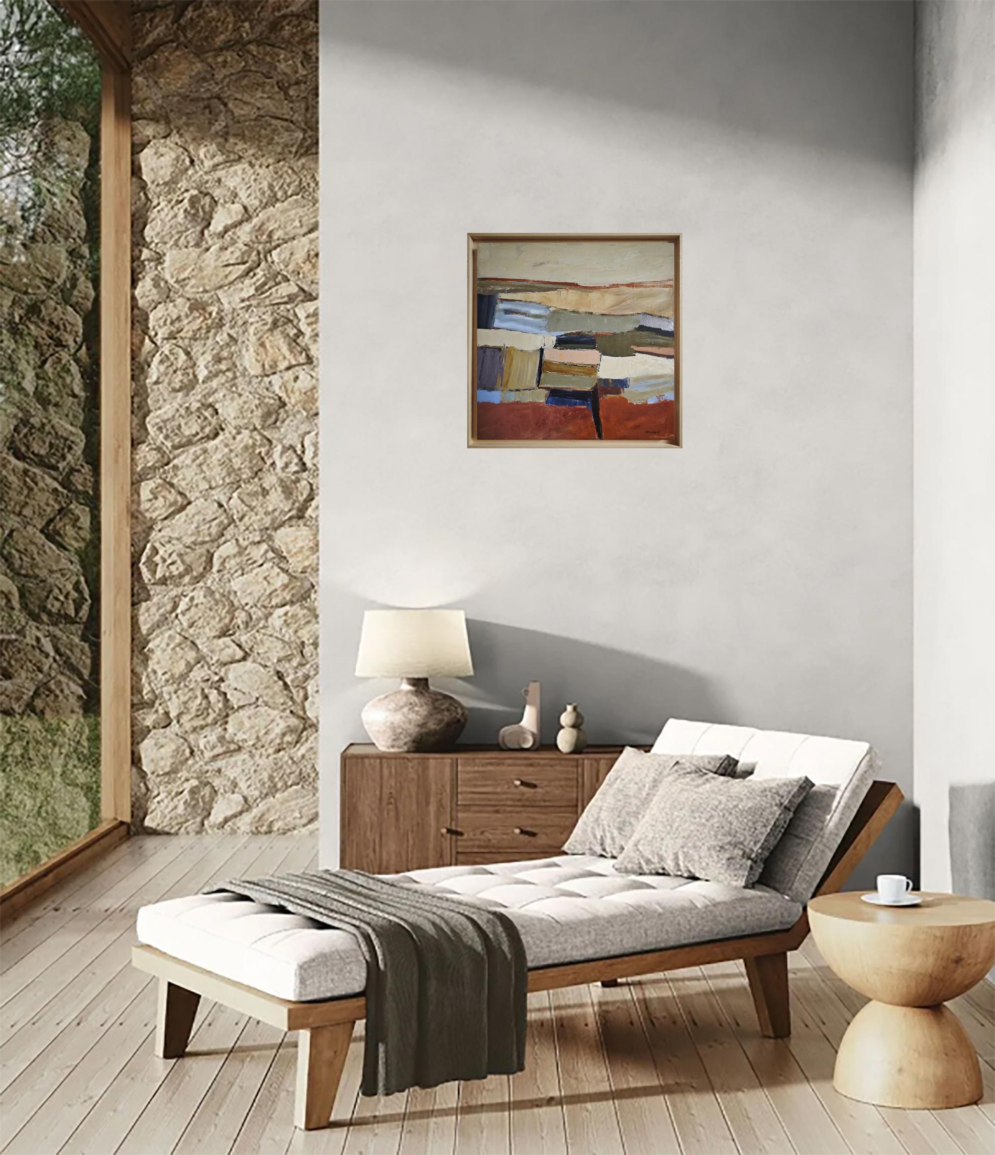 Aliento mineral - Pintura al óleo abstracta contemporánea - Paisaje texturizado francés en venta 5
