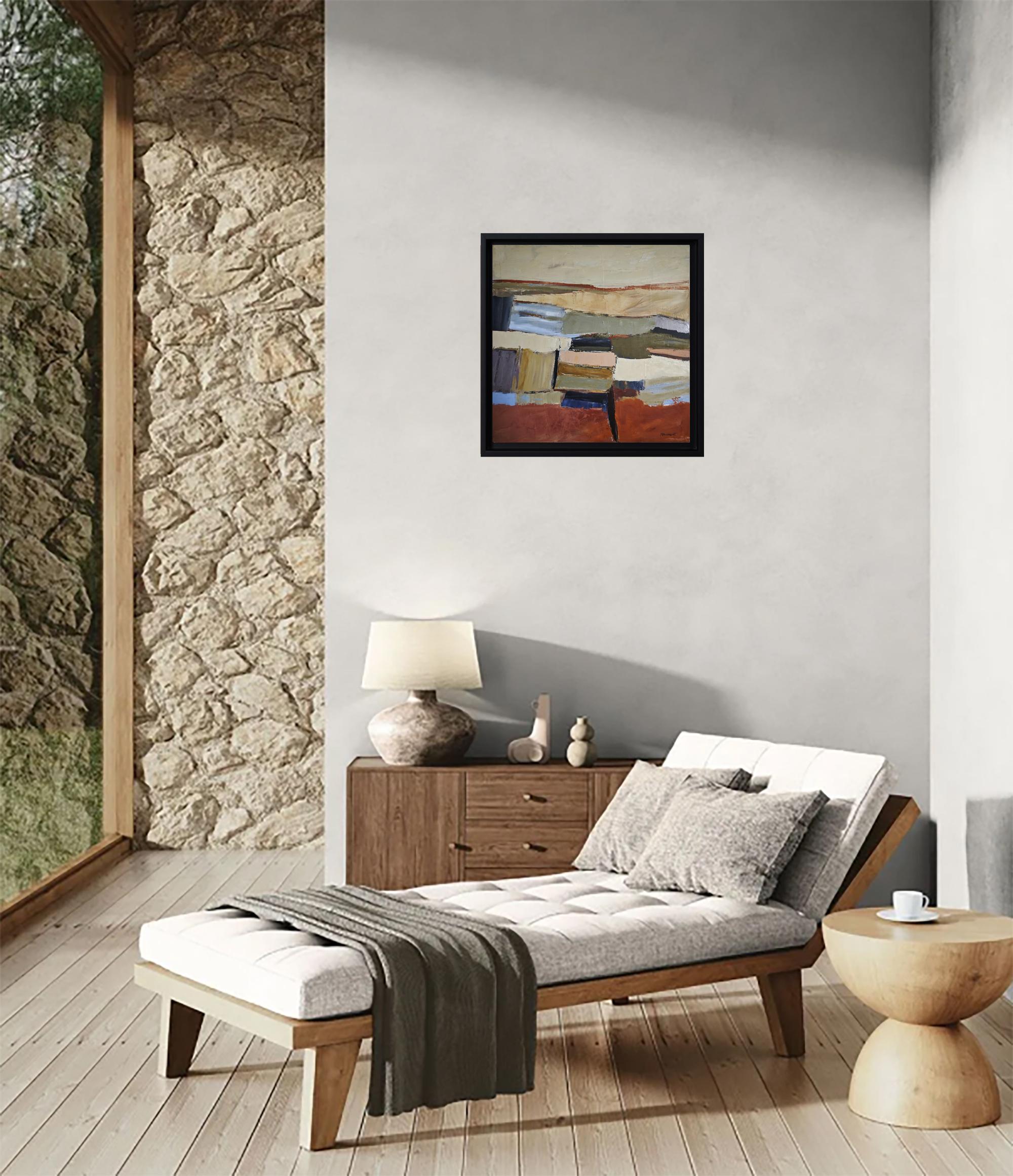 Aliento mineral - Pintura al óleo abstracta contemporánea - Paisaje texturizado francés en venta 6