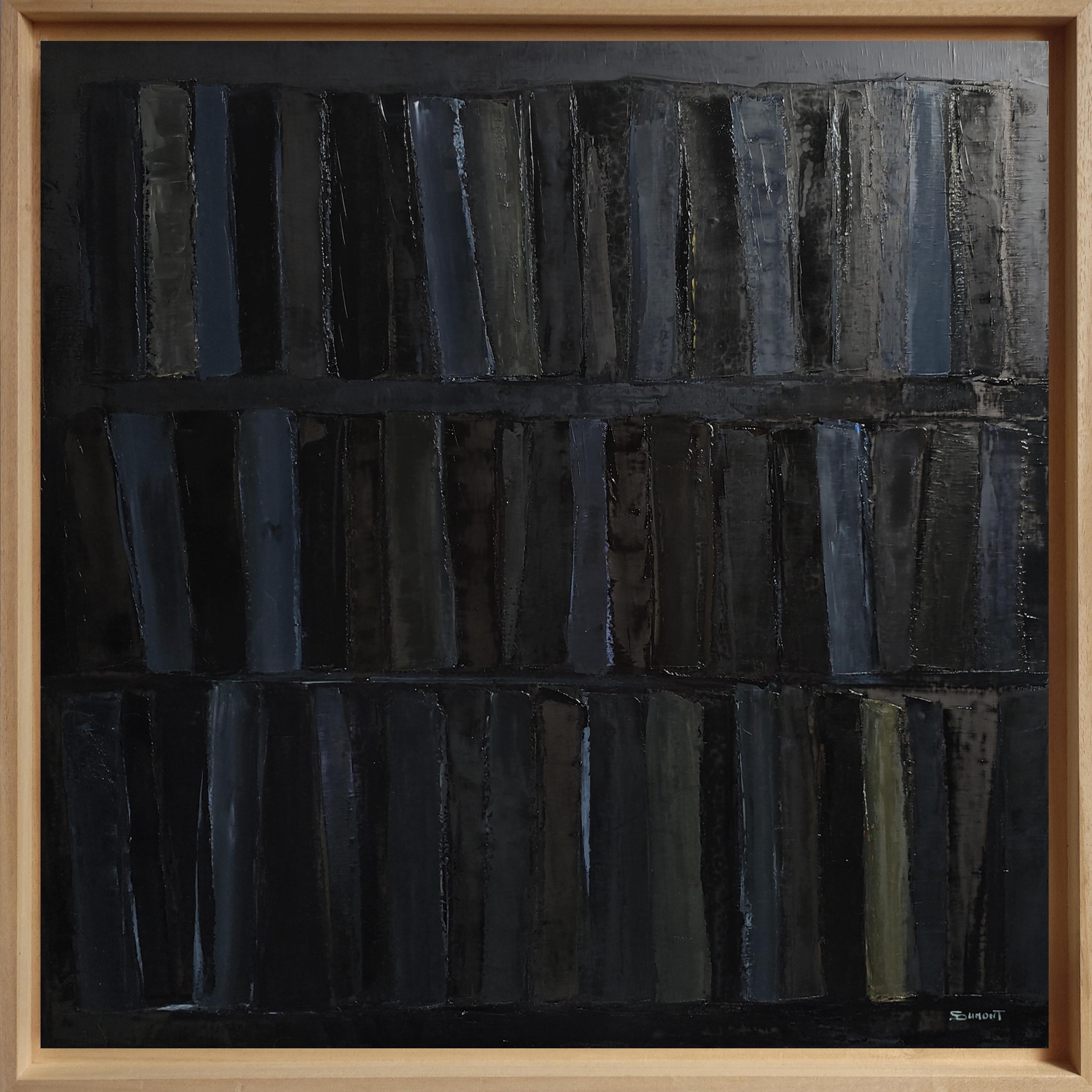 Title: Palimpsest
Medium: Oil on canvas
Dimensions: 100 x 100 cm  39.37 x 39.37 in (canvas only), 107 x 107 cm 42.12 x 42.12 in framed
Year: 2025
Framing: Black wooden floater frame (included)
Authenticity: Signed with certificate

Artwork