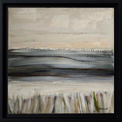 Niebla matinal, Paisaje abstracto, Contemporáneo, Moderno, Francés, Tan, gris