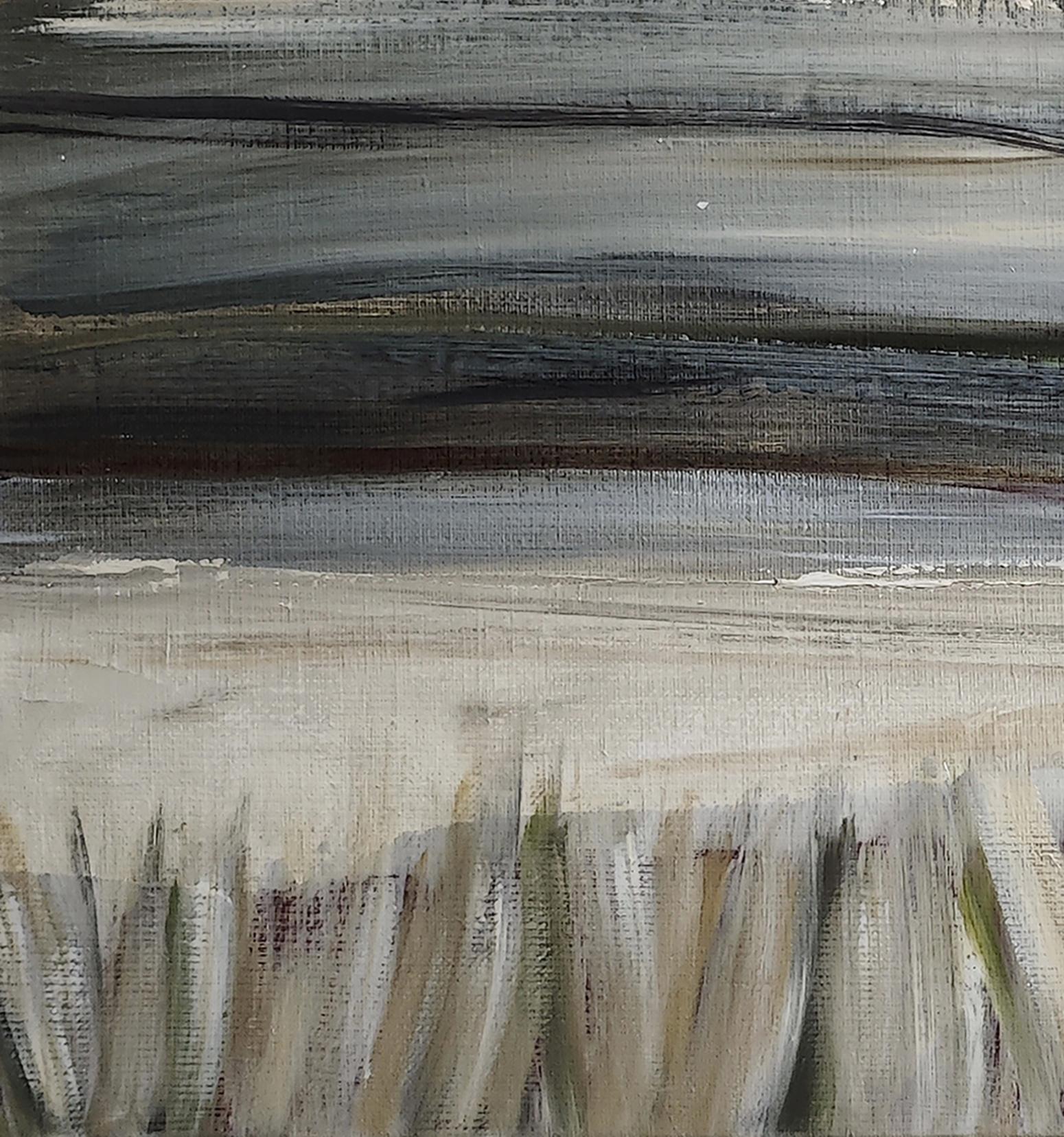Foschia mattutina, Paesaggio astratto, Contemporaneo, Moderno, Francese, Grigio, Grigio. in vendita 2