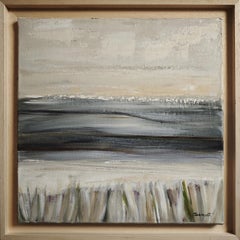 Morning mist, Abstract Landscape, Contemporary, Modern, French, Tan, Minimalist