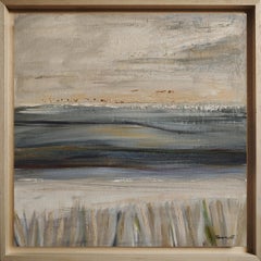 Morning mist, Abstract Landscape, Contemporary, Modern, French, Tan, Minimalist