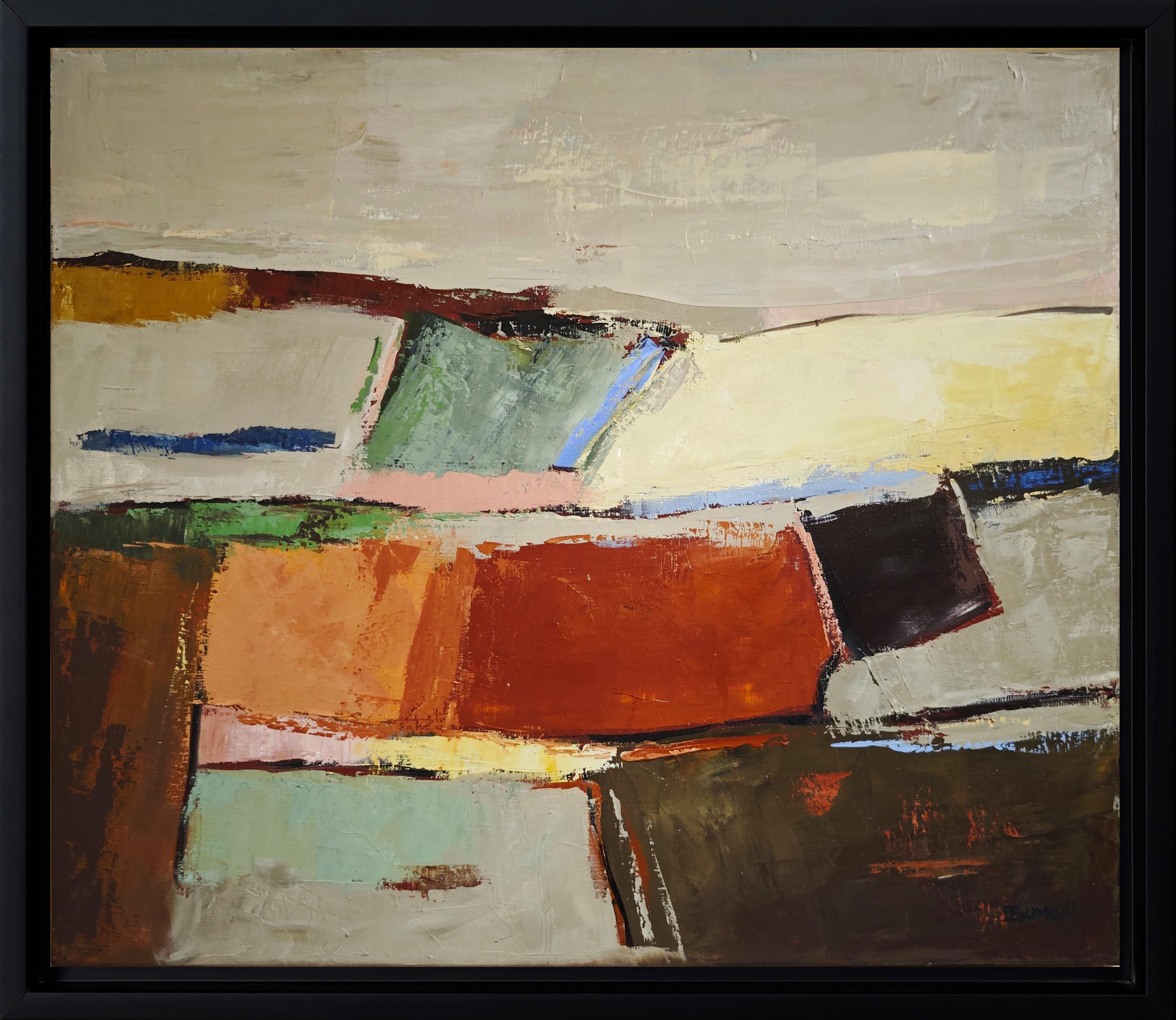 Morphologie d'un paysage— Abstract Landscape, Contemporary, french art, oil art