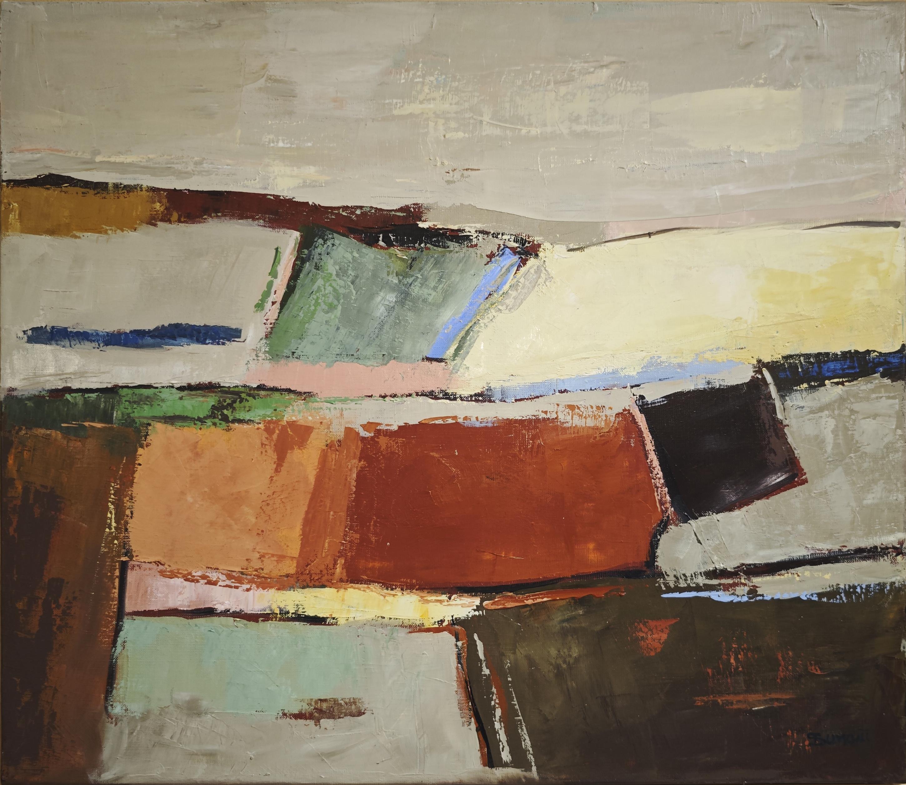 Morphologie d'un paysage- Abstrakte Landschaft, Zeitgenössische, Französische Kunst, Ölkunst im Angebot 2