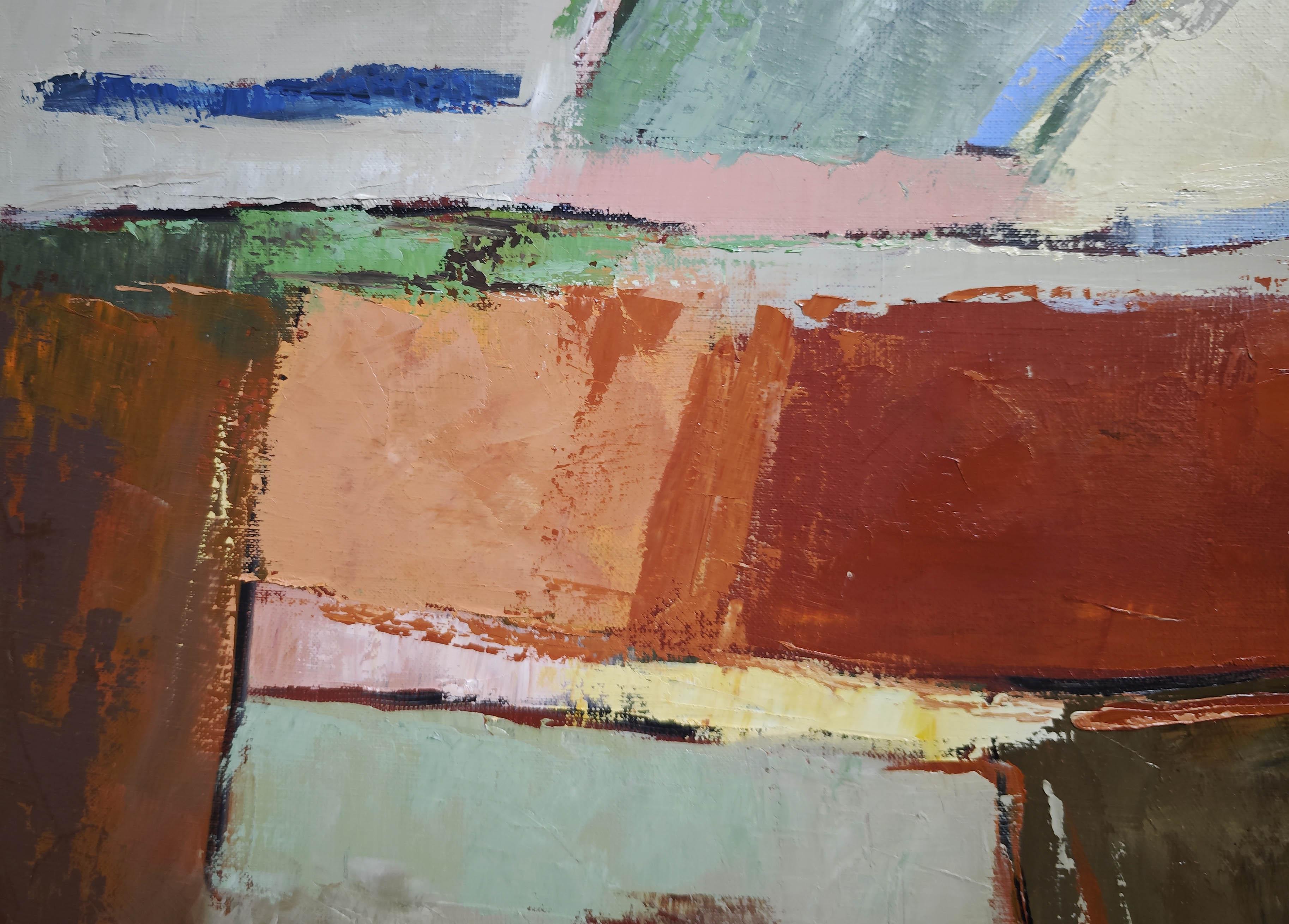 Morphologie d'un paysage- Abstrakte Landschaft, Zeitgenössische, Französische Kunst, Ölkunst im Angebot 3