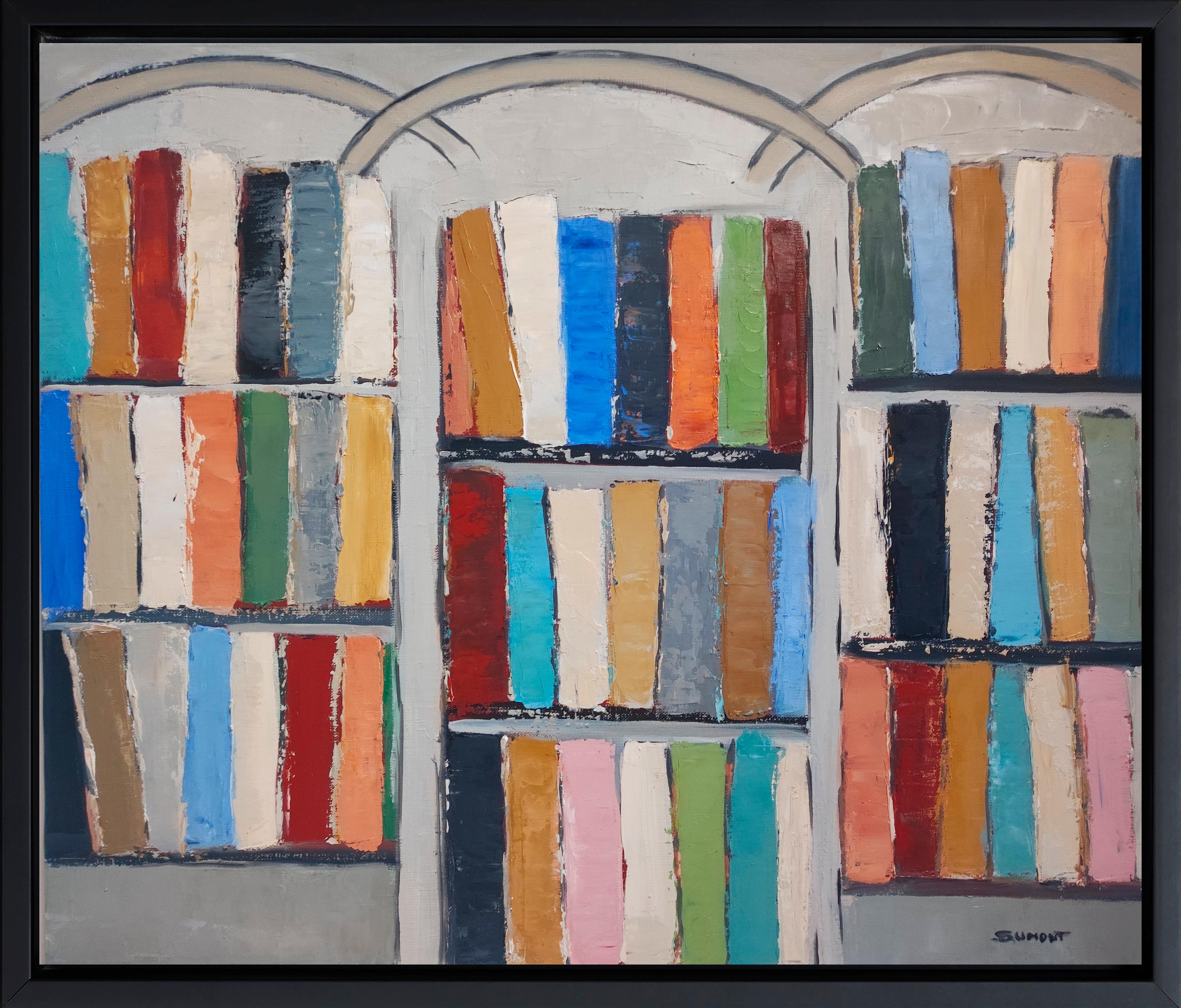 My library, multicolor abstract, expressionism, geometric, textured, minimalism