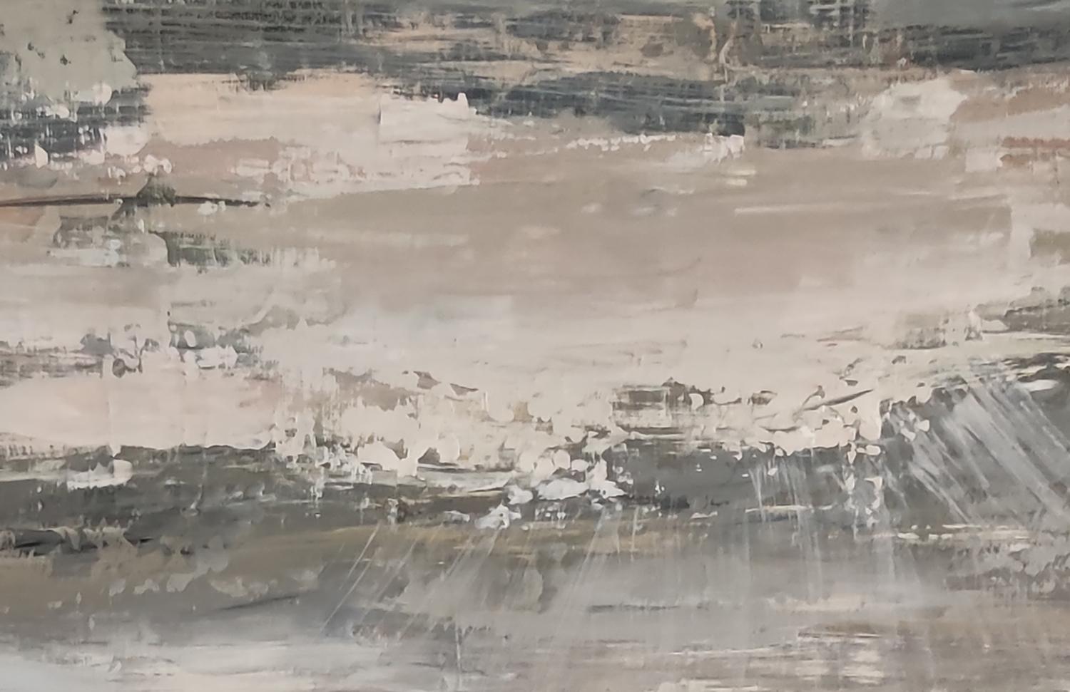 madreperla, mare, nero, semi astratto, olio su tela, cielo, espressionismo - Painting Impressionismo astratto di SOPHIE DUMONT