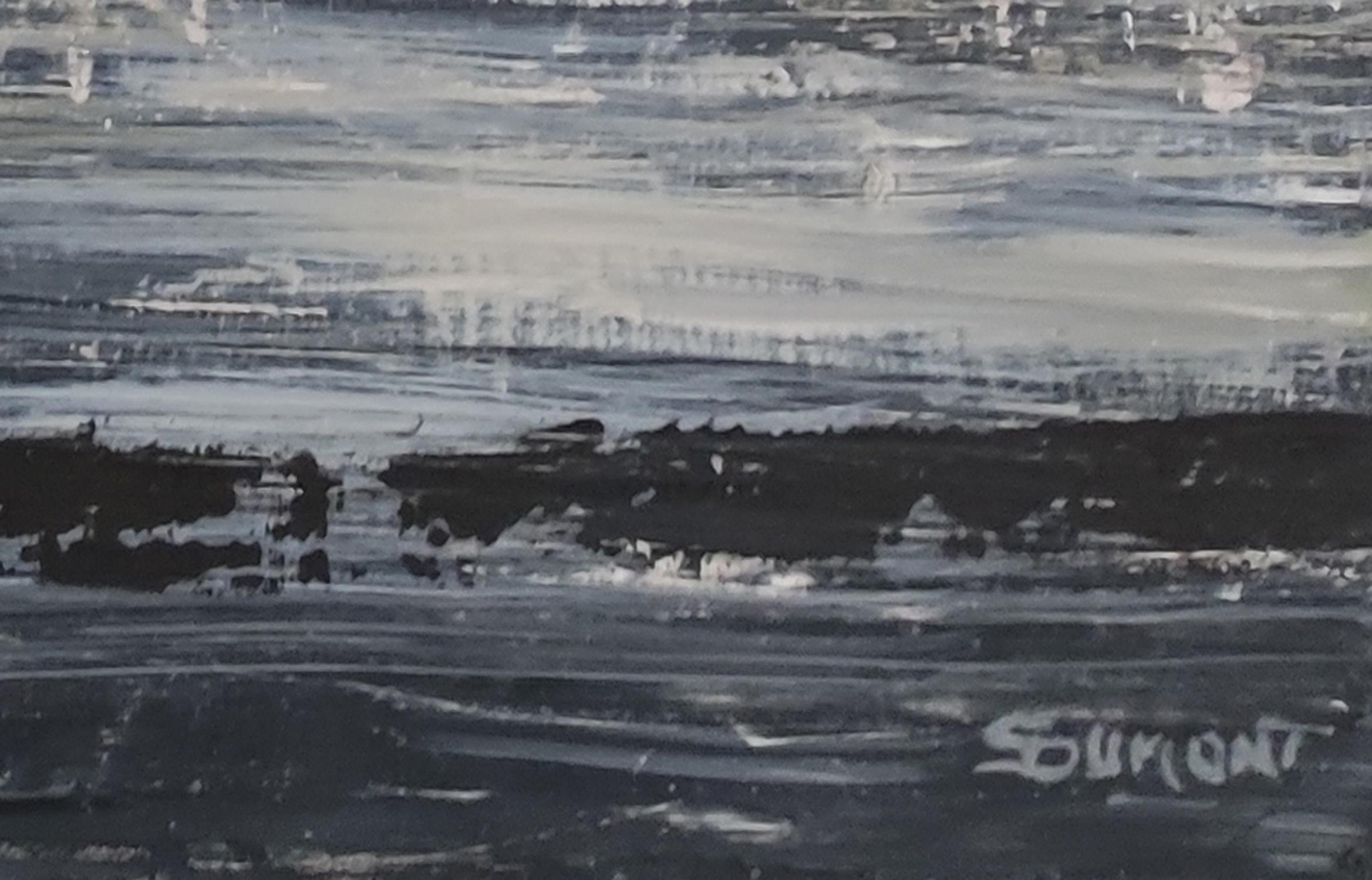 madreperla, mare, nero, semi astratto, olio su tela, cielo, espressionismo 1