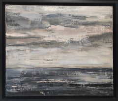 madreperla, mare, nero, semi astratto, olio su tela, cielo, espressionismo