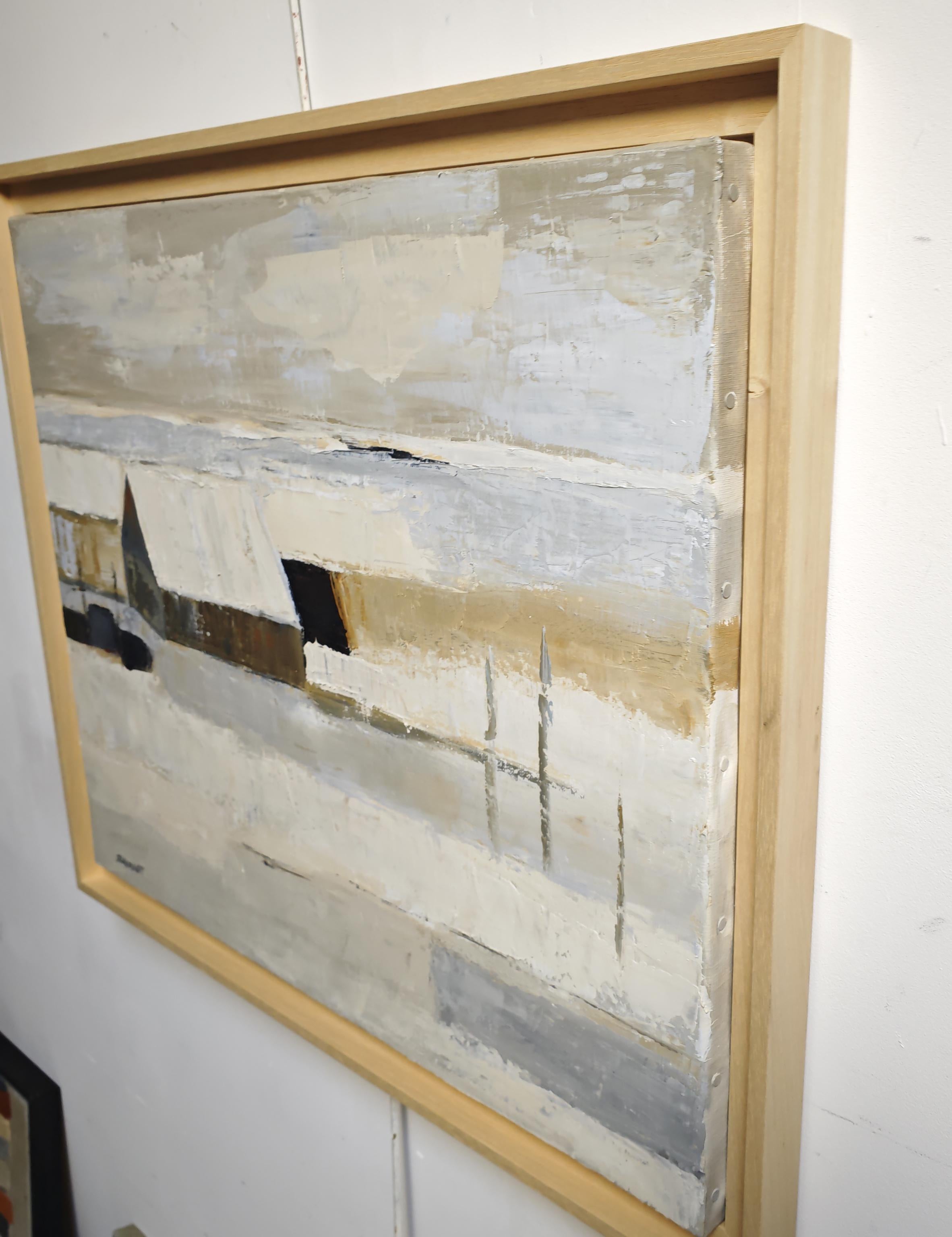 Neige, óleo sobre lienzo, Abstracto, Paisaje invernal, expresionismo, Contemporáneo en venta 6