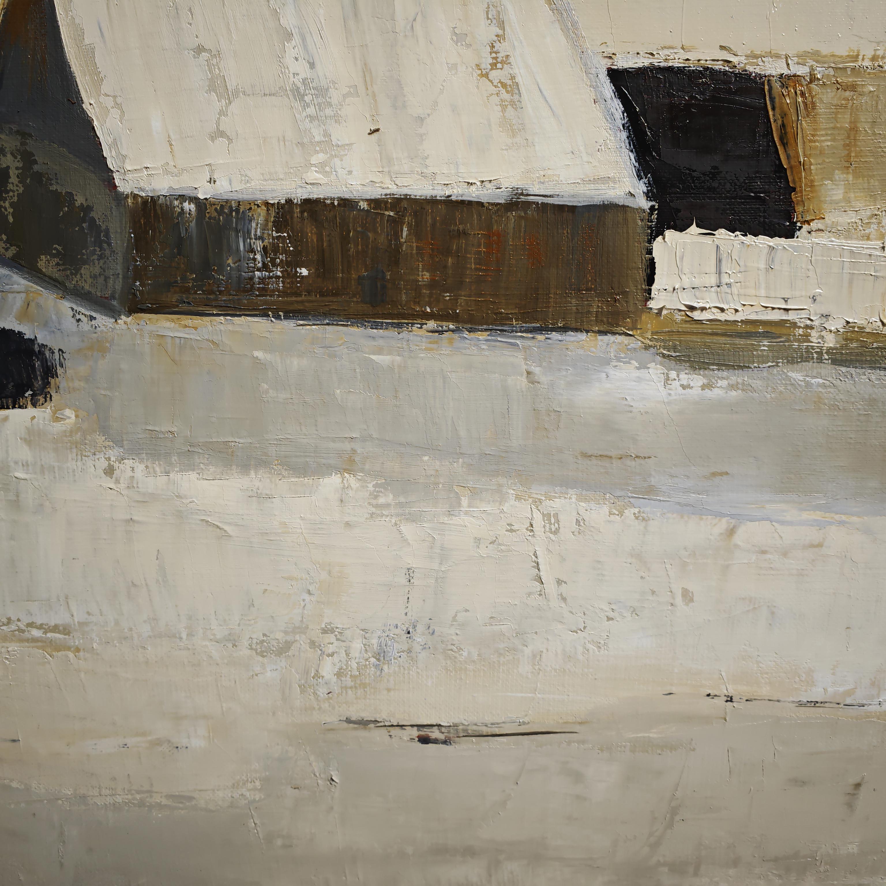 Neige, óleo sobre lienzo, Abstracto, Paisaje invernal, expresionismo, Contemporáneo en venta 1