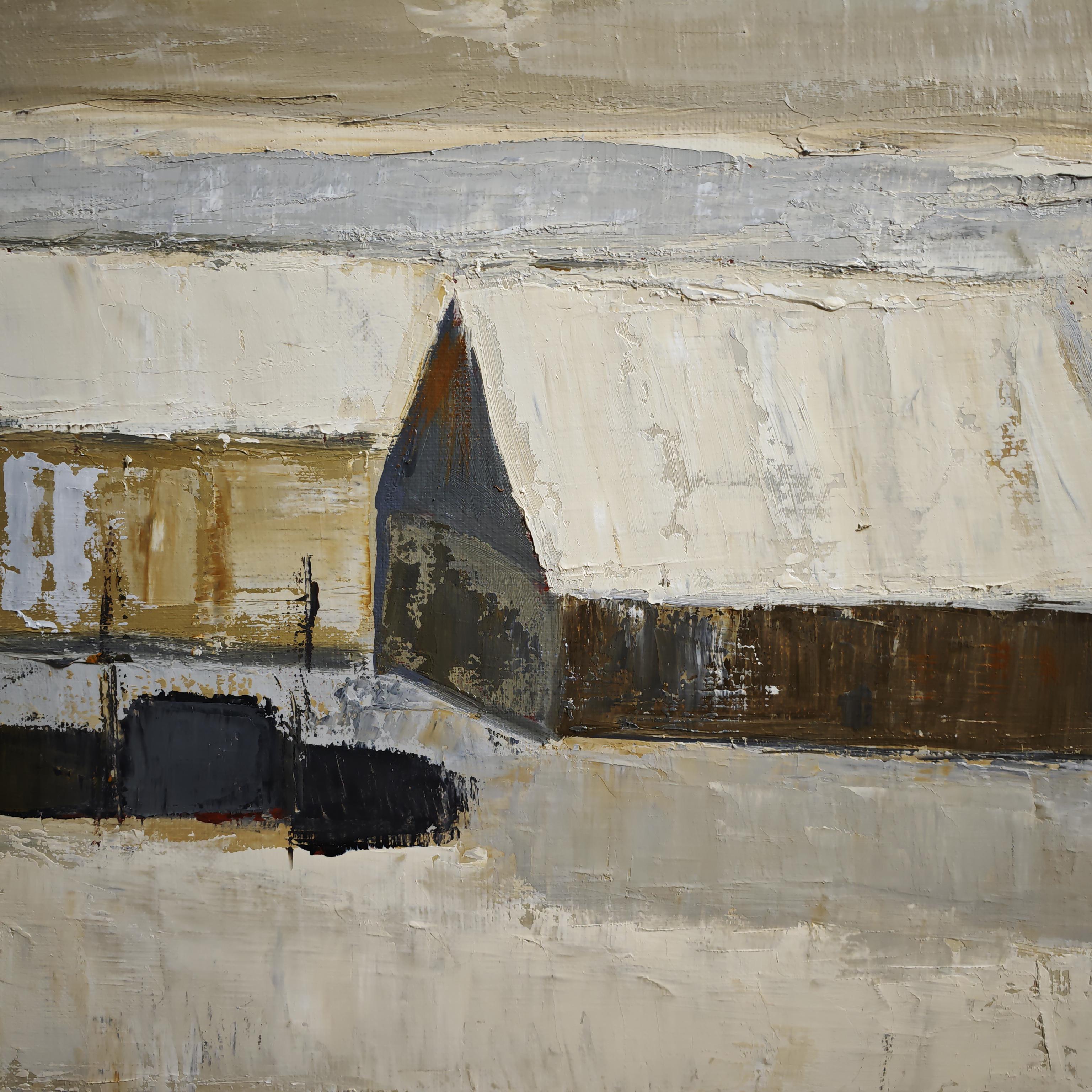 Neige, óleo sobre lienzo, Abstracto, Paisaje invernal, expresionismo, Contemporáneo en venta 3