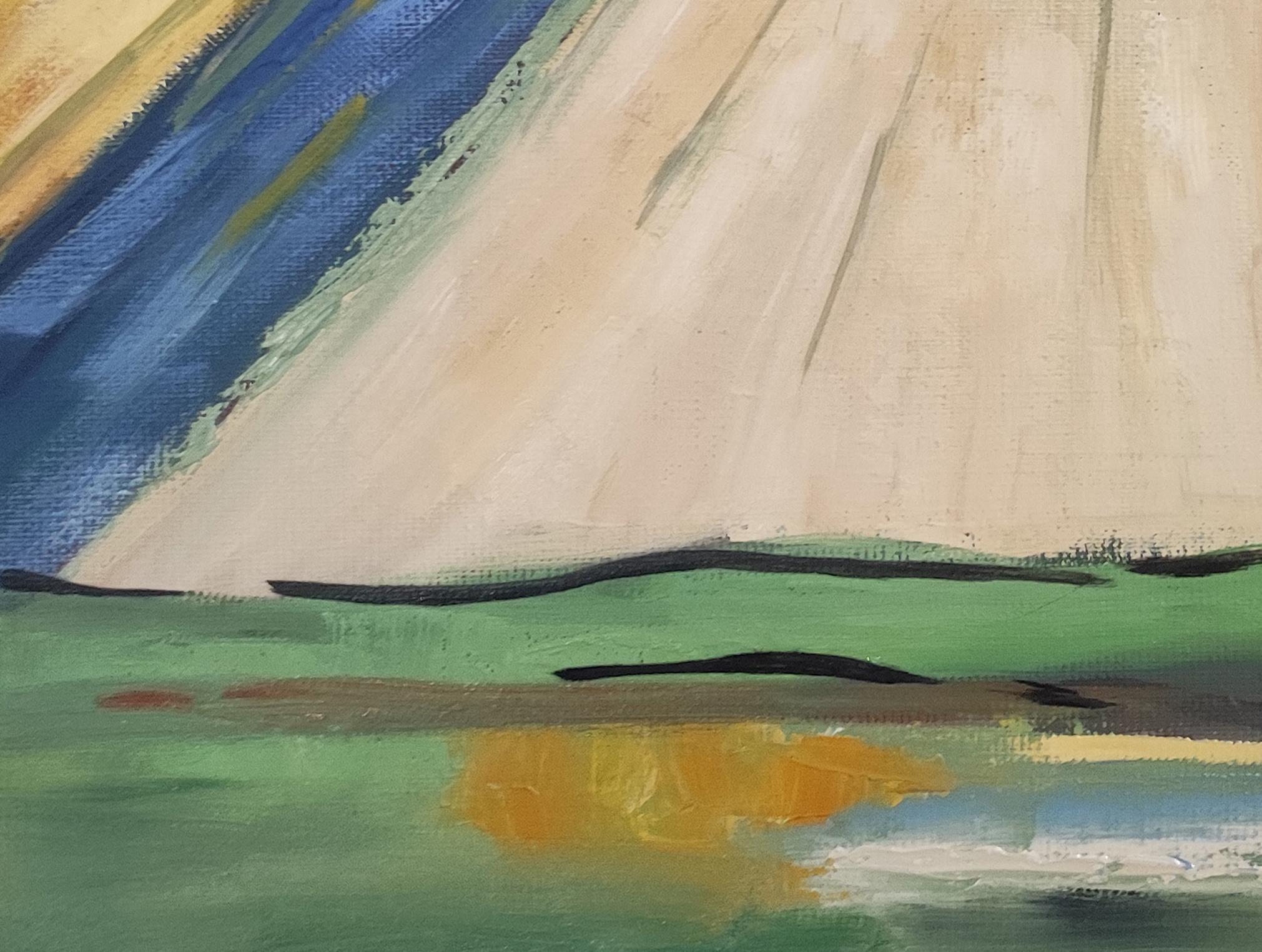 Normandy , Landschaft, Öl auf Leinwand, Expressionismus, Multicolor, Französisch, Felder im Angebot 2