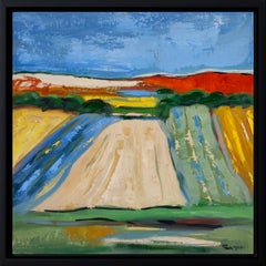 Normandy , landscape, oil on canvas, expressionism, multicolor, french, fields