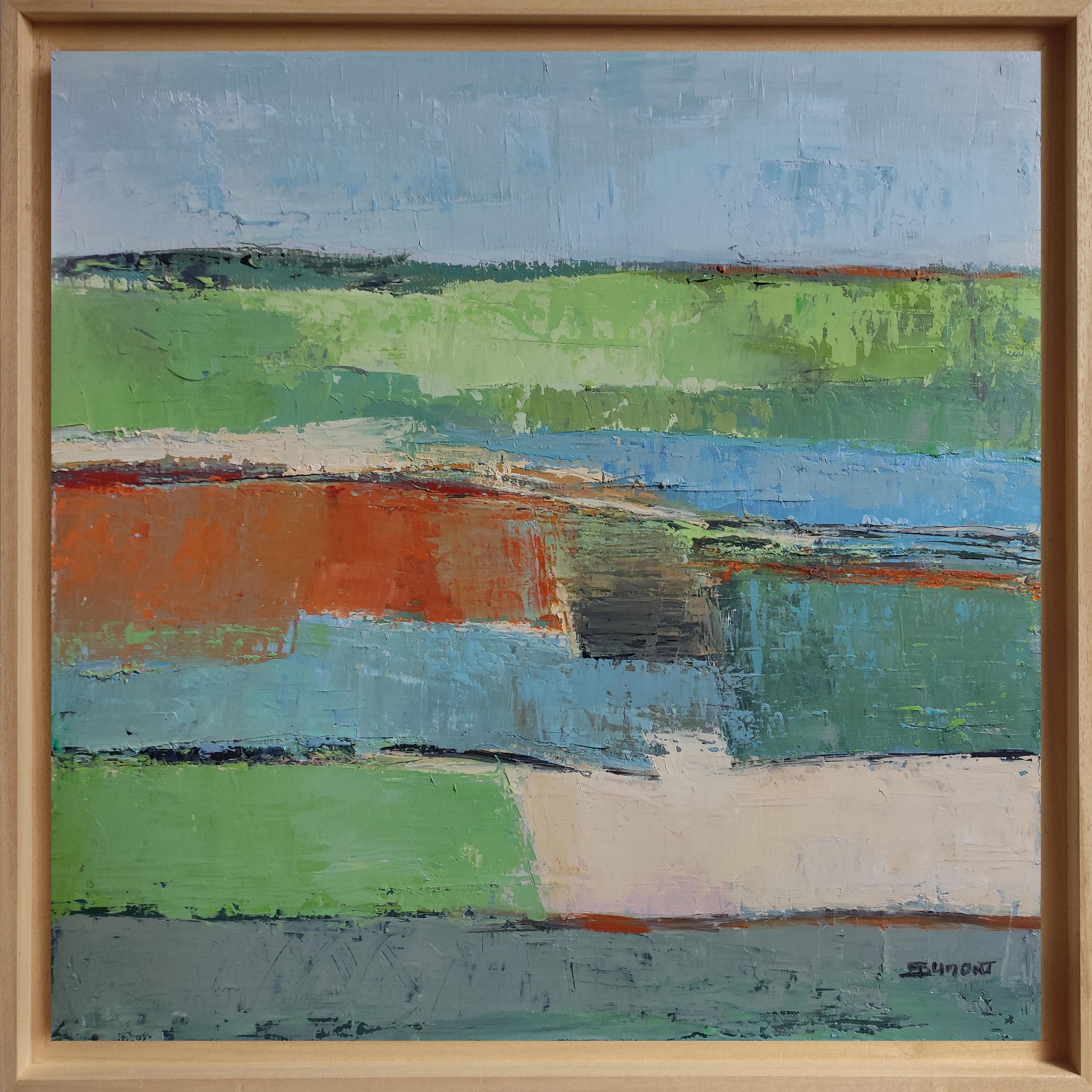 Nuances - Original Abstrakte Landschaft Ölgemälde von Französischer Künstlerin – Painting von SOPHIE DUMONT
