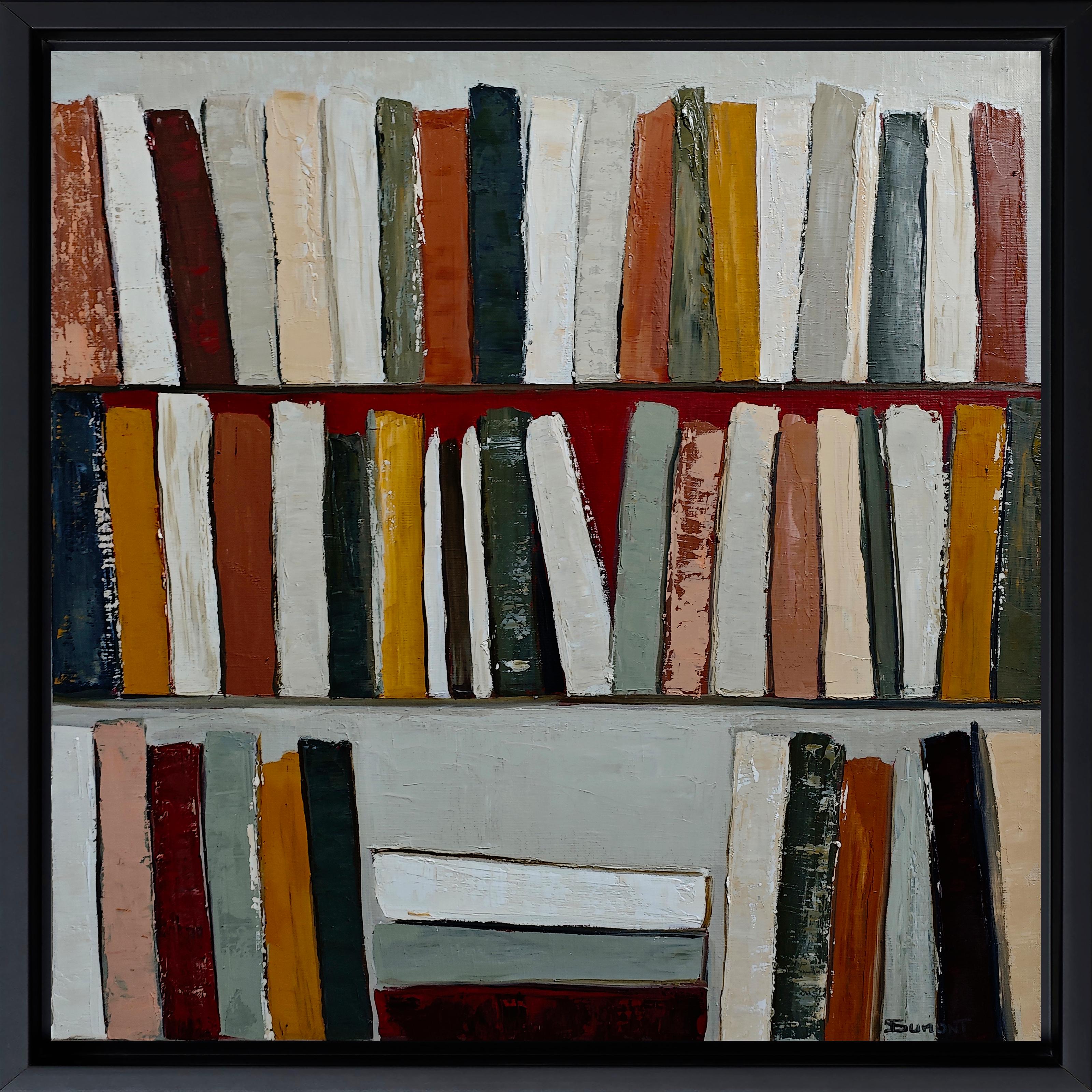 Ode aux livres, Biblioteca astratta, Colori, Contemporaneo geometrico, Olio, Francese 6
