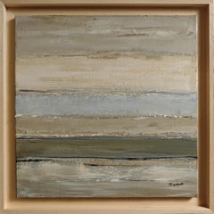 "Ombres Littorales - Texturierte abstrakte Küstenlandschaft Ölgemälde Minimalismus
