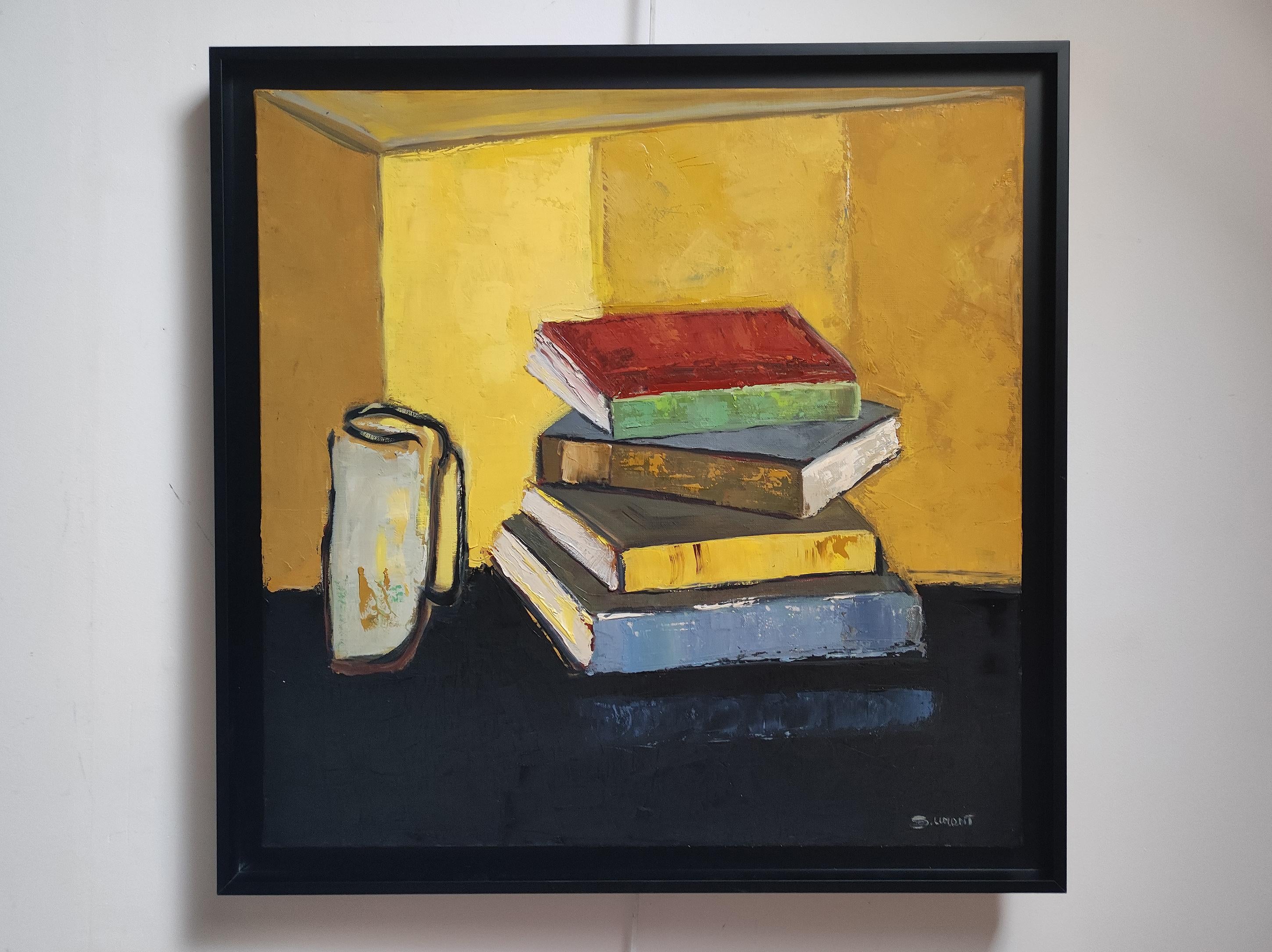 Pages d'équilibre, Still life, Books, Yellow, Expressionism, French Contemporary For Sale 8