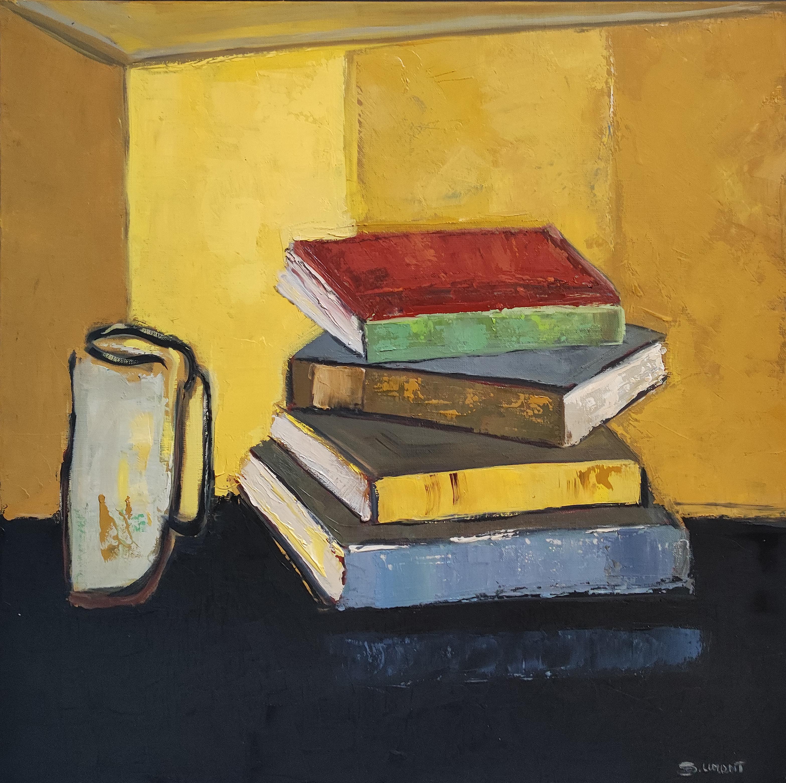 Pages d'équilibre, Still life, Books, Yellow, Expressionism, French Contemporary For Sale 9