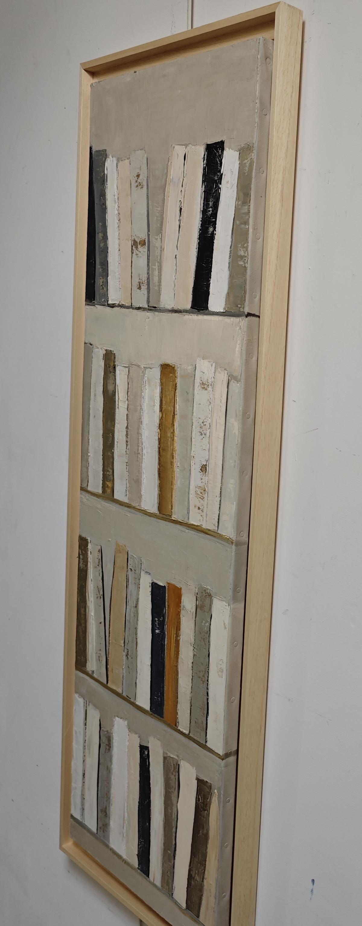 Pagine, Trittico, Astratto, Biblioteca, Libri, Espressionismo, Texture, Contemporaneo in vendita 4