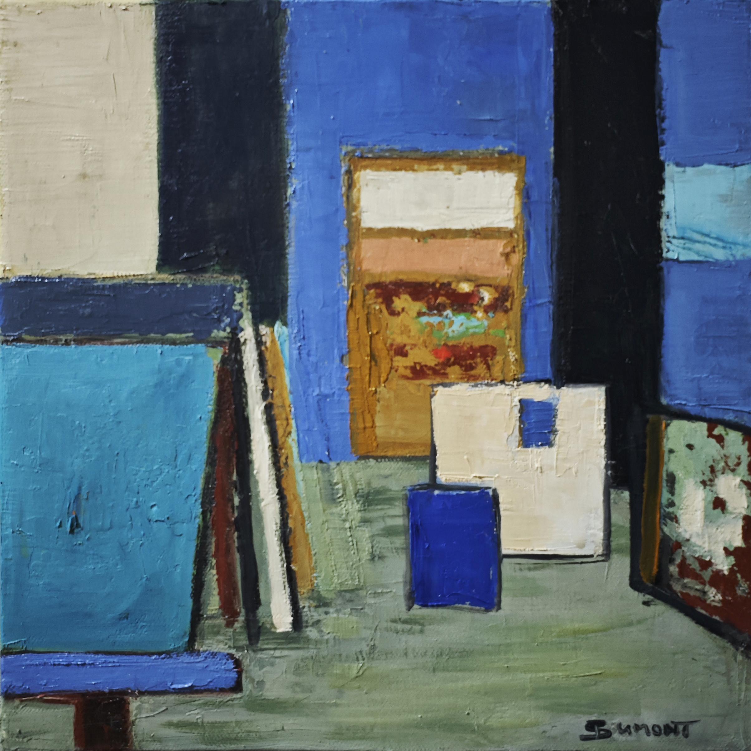 Palette d'atelier, Still life, Abstract studio, Expressionism, French artist - Painting by SOPHIE DUMONT