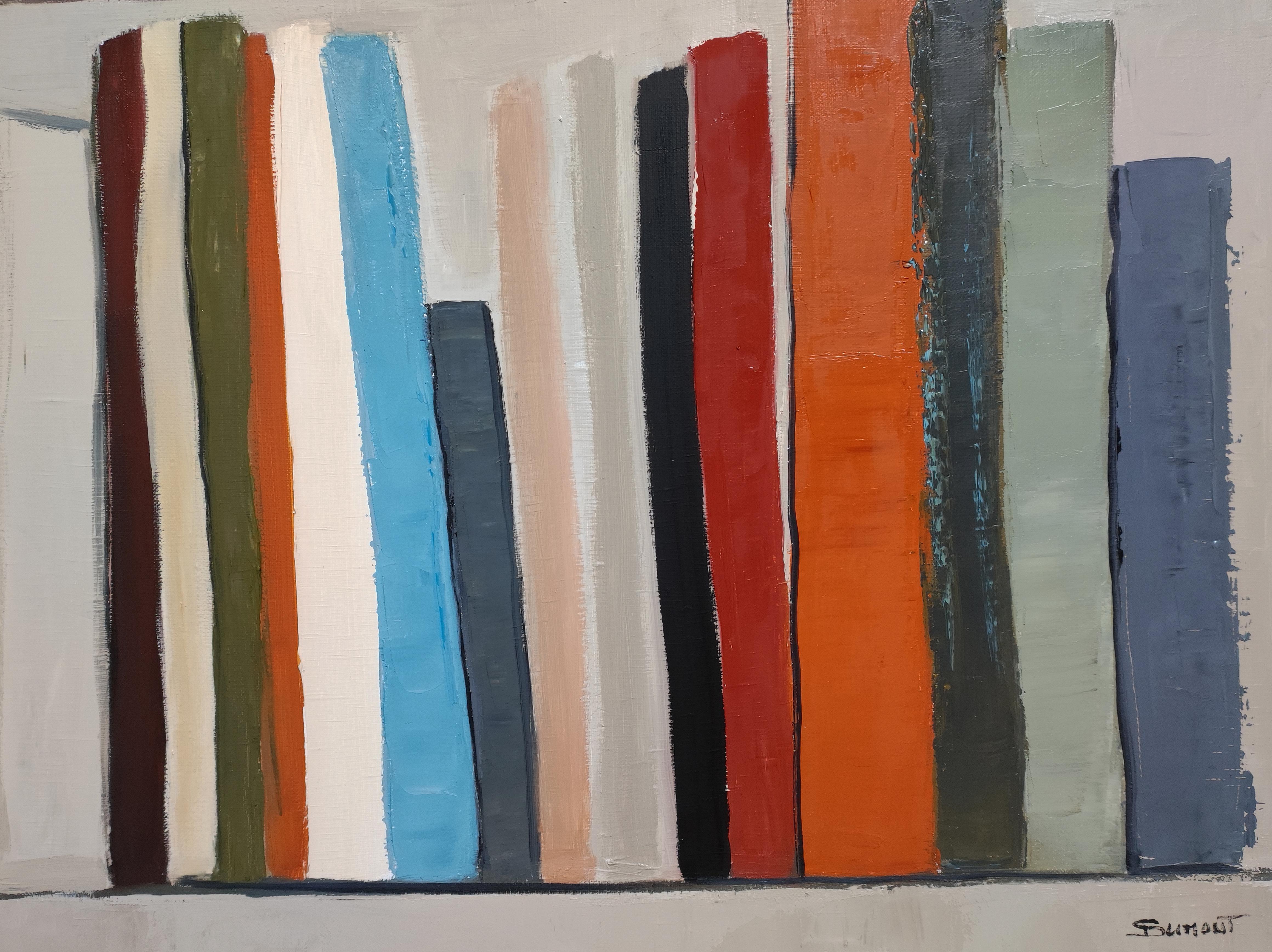 Palette de pensées, Astratto, Biblioteca nera, Espressionismo contemporaneo, Olio in vendita 7