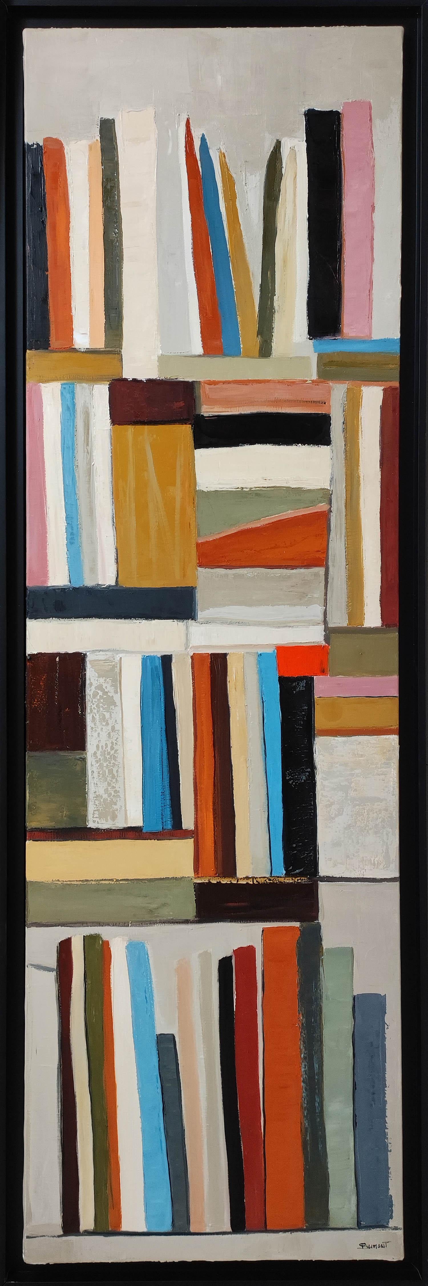 Still-Life Painting di SOPHIE DUMONT - Palette de pensées, Astratto, Biblioteca nera, Espressionismo contemporaneo, Olio
