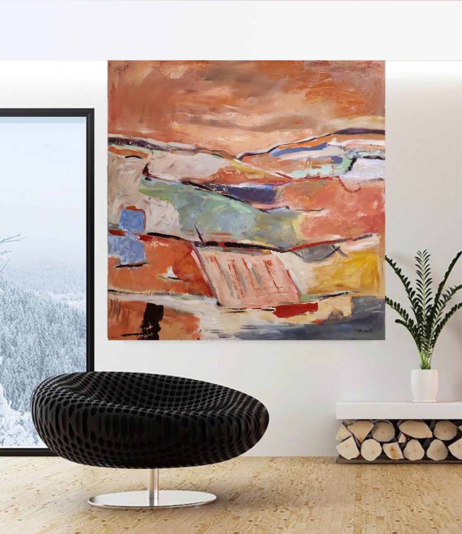  panorama, abstract landscape; expressionism, contempory art For Sale 5