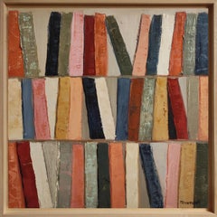 Partition coloree, Bibliothèque abstraite, peinture à l'huile, Expressionnisme, Art contemporain
