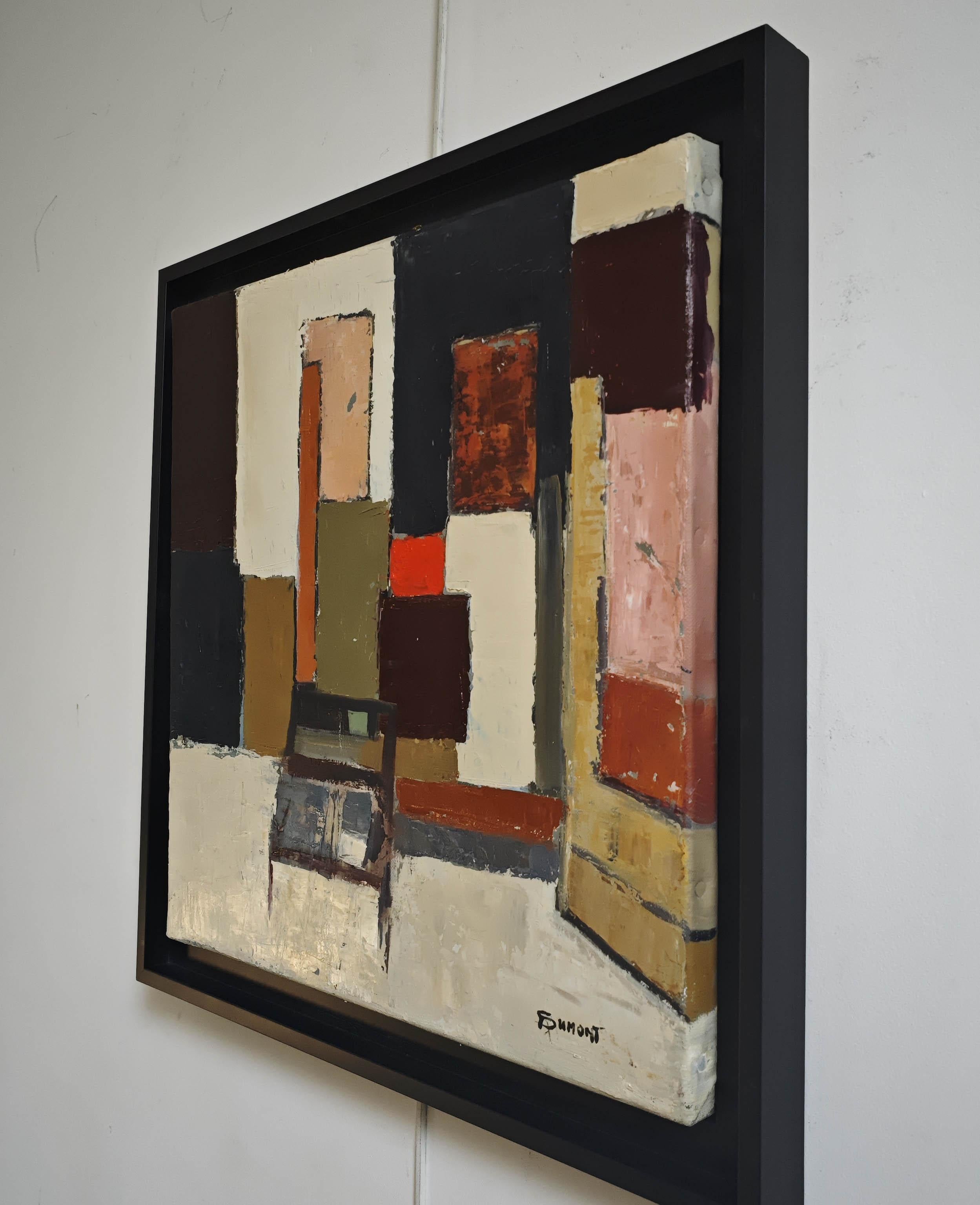 Partition interieure,  Still life, Abstract workshop oil, expressionism, french - Painting by SOPHIE DUMONT