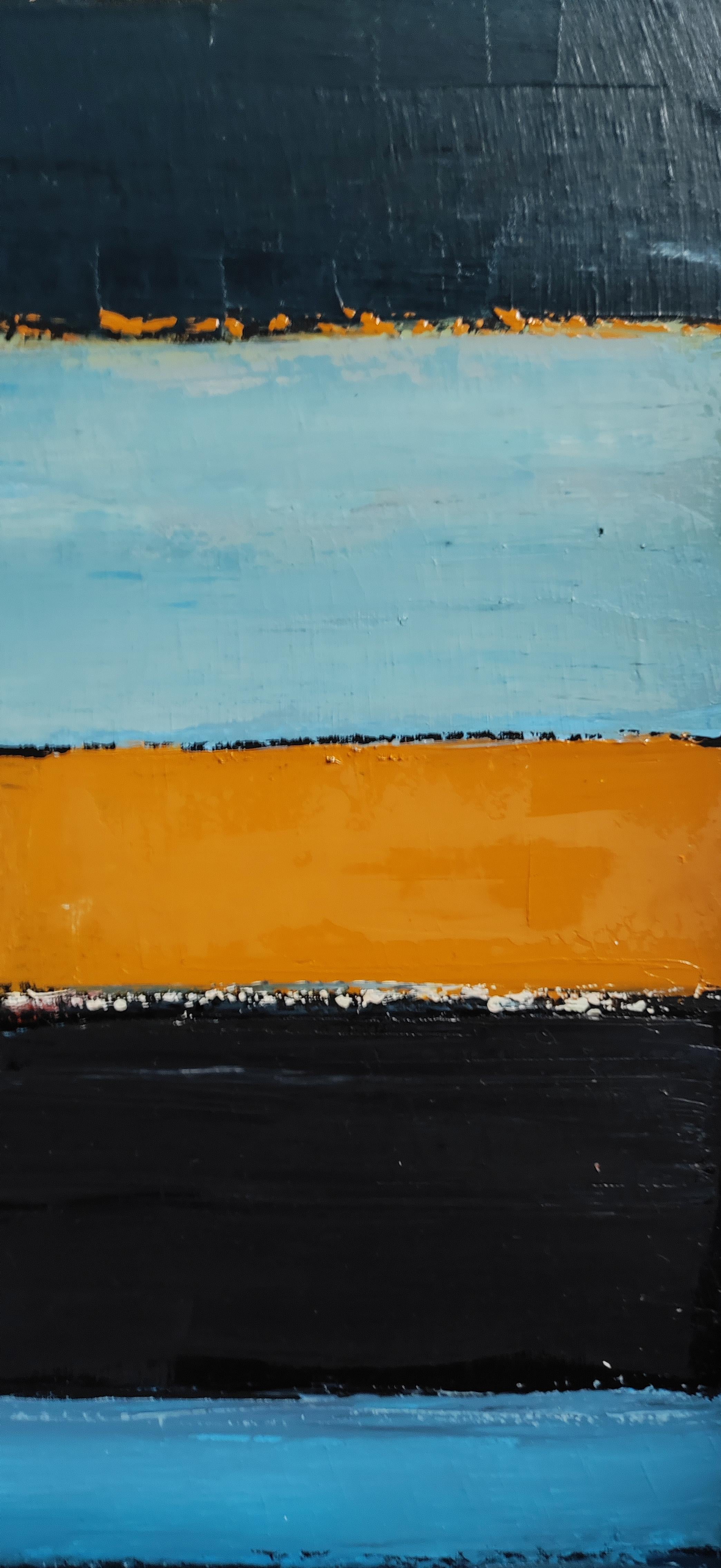 Paysage de l'âme, Paesaggio astratto, Contemporaneo, Moderno,  Minimalismo, blu in vendita 5