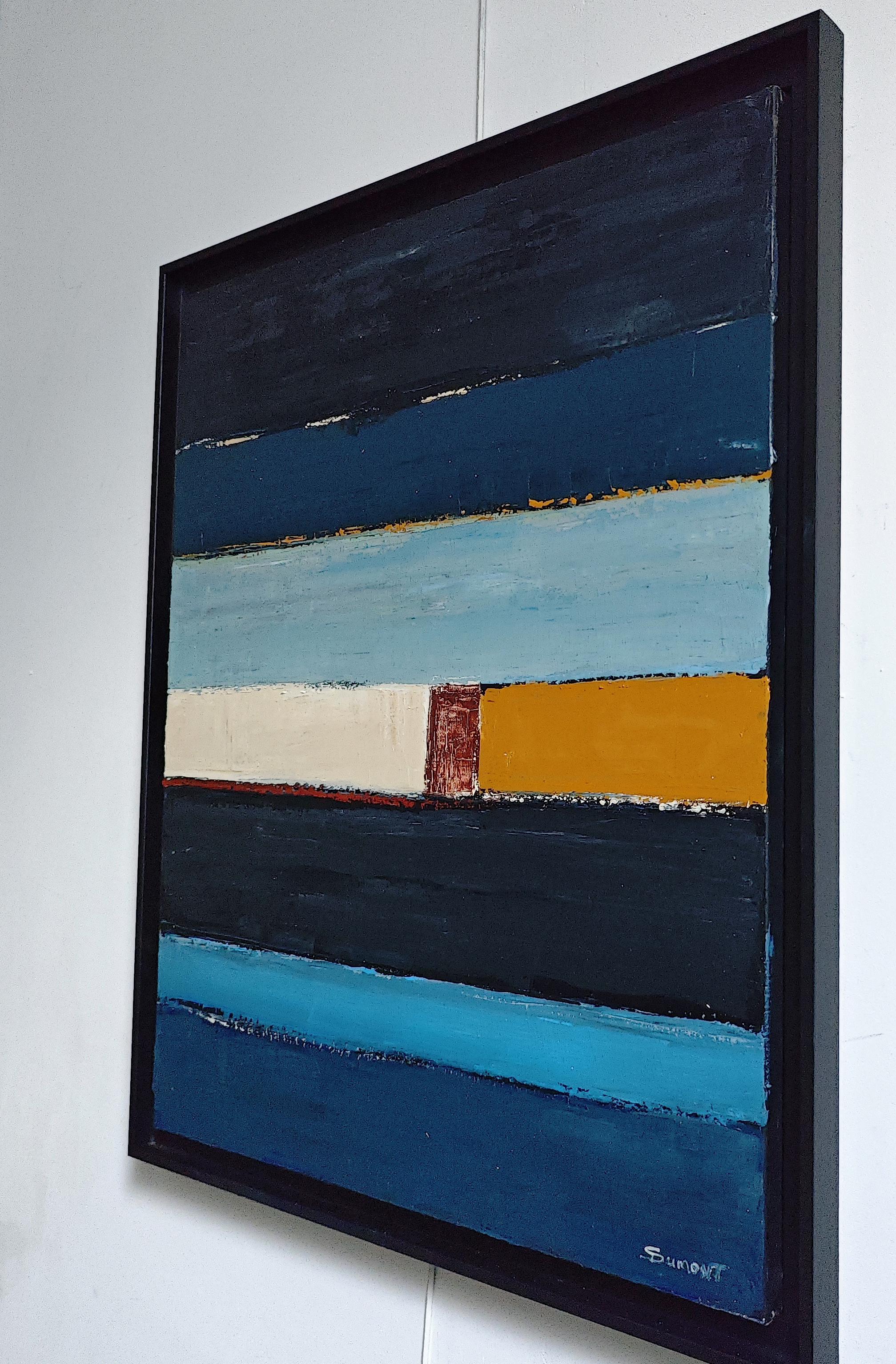 Paysage de l'âme, Paesaggio astratto, Contemporaneo, Moderno,  Minimalismo, blu - Painting di SOPHIE DUMONT