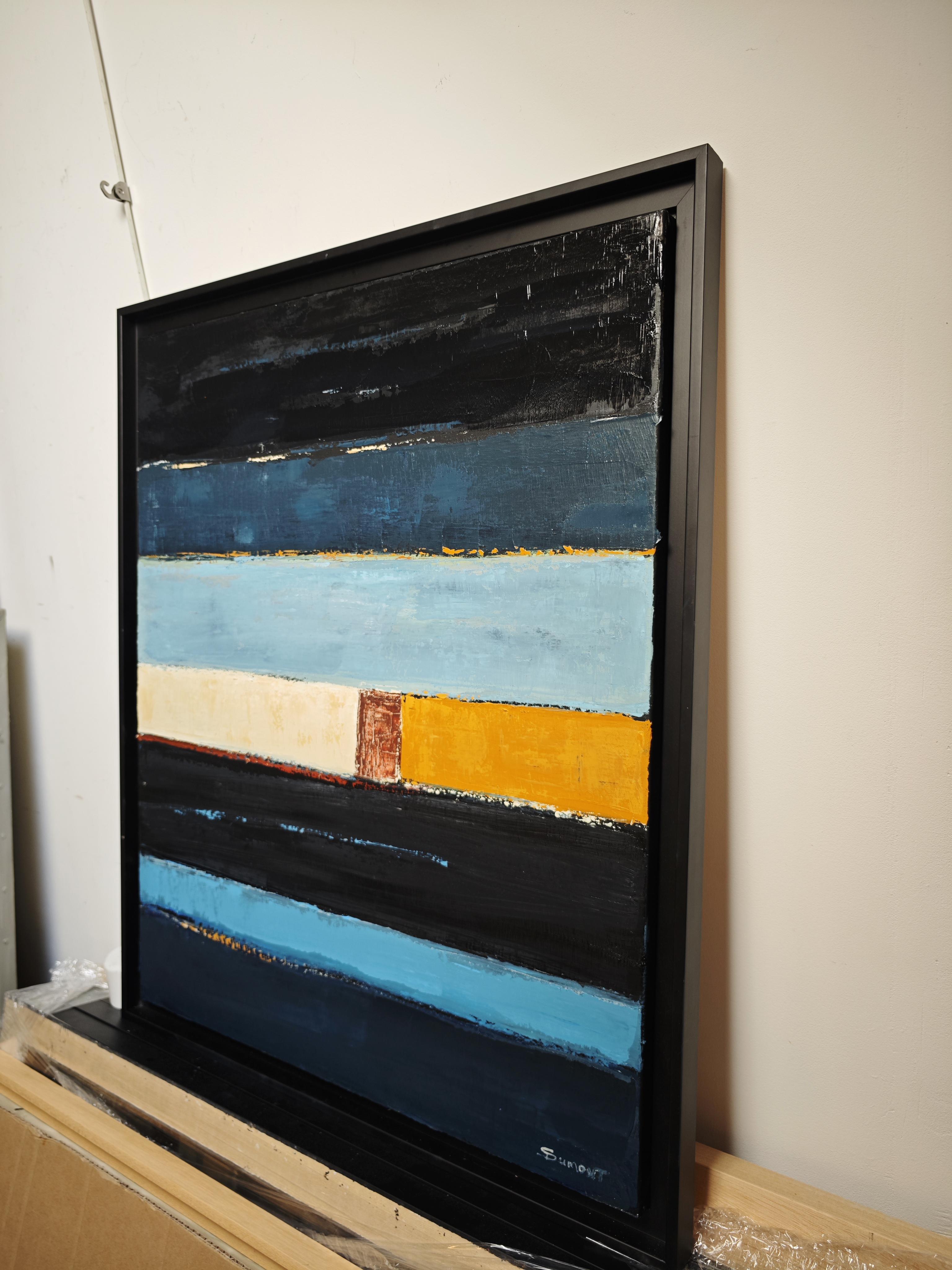 Paysage de l'âme, Abstrakte Landschaft, Contemporary, Modern,  Minimalismus, blau – Painting von SOPHIE DUMONT
