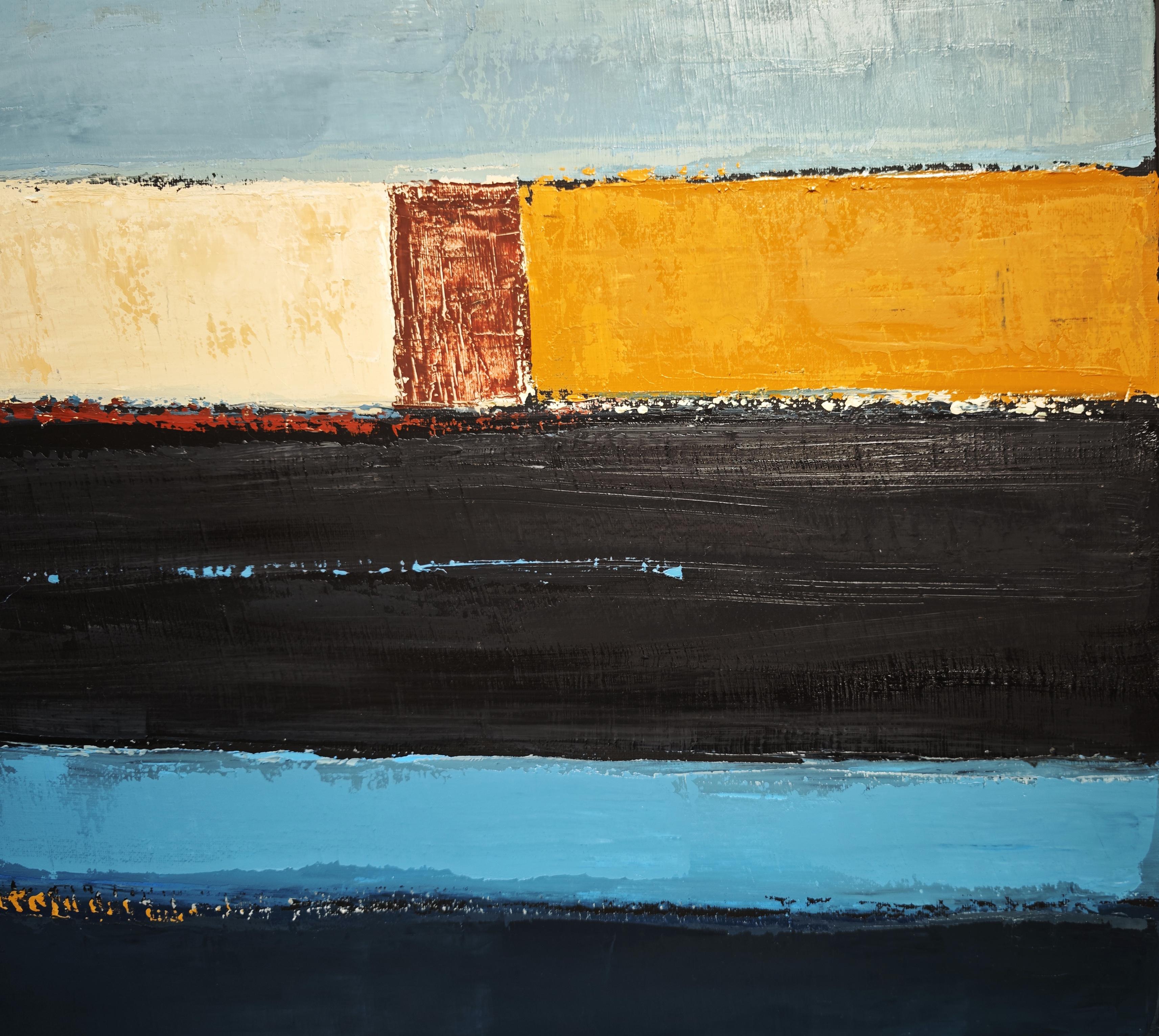 Paysage de l'âme, Abstrakte Landschaft, Contemporary, Modern,  Minimalismus, blau im Angebot 4