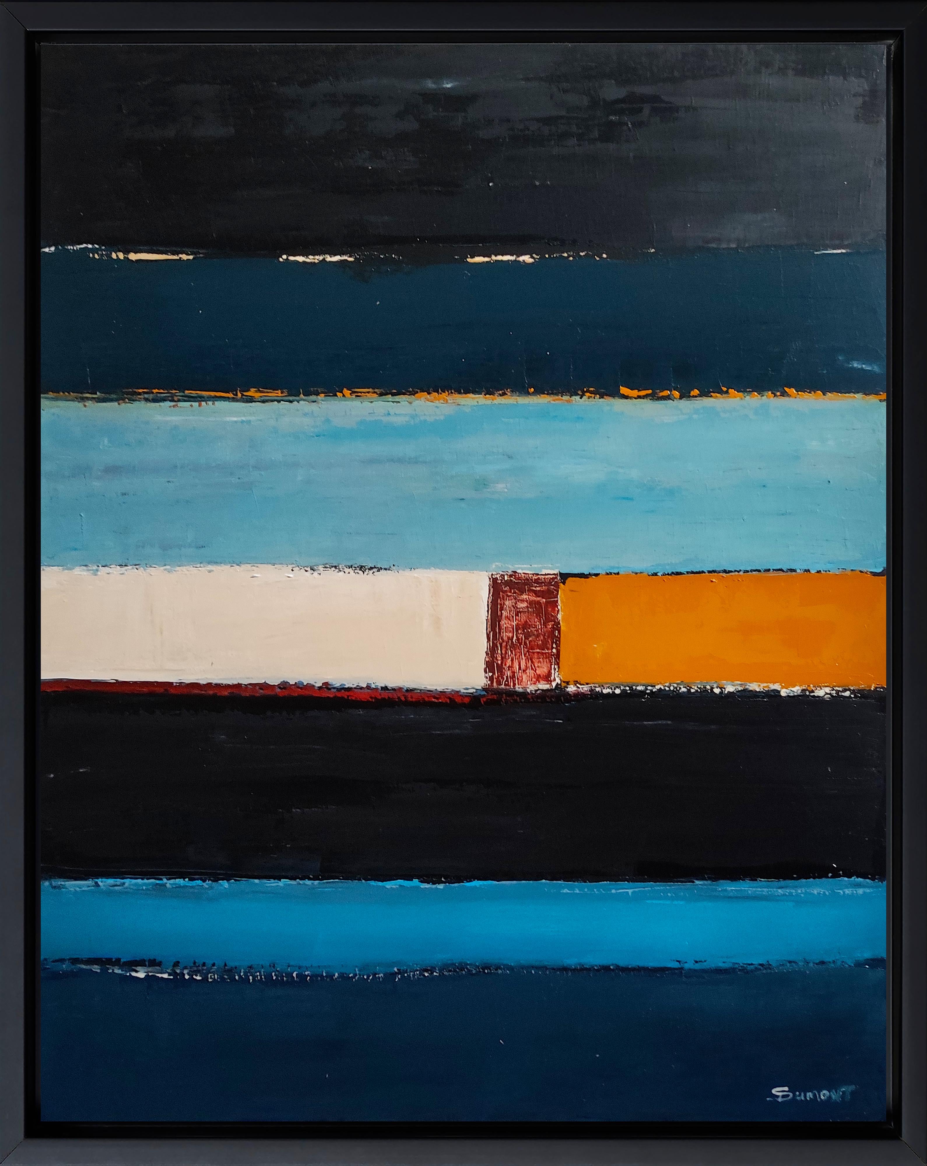 Abstract Painting di SOPHIE DUMONT - Paysage de l'âme, Paesaggio astratto, Contemporaneo, Moderno,  Minimalismo, blu