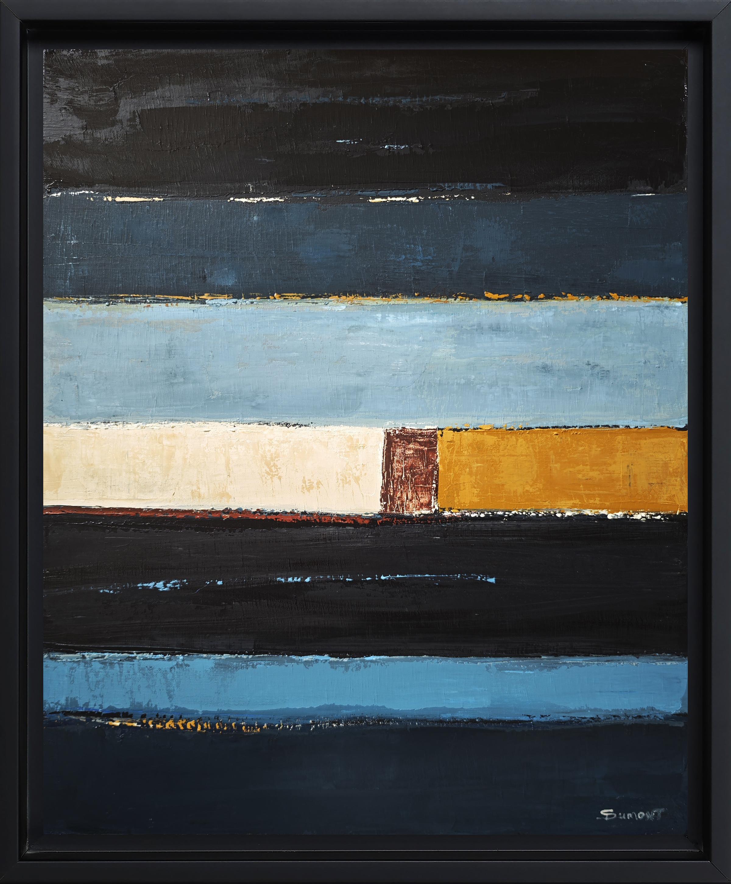 Paysage de l'âme, Abstract Landscape, Contemporary, Modern,  Minimalism, blue