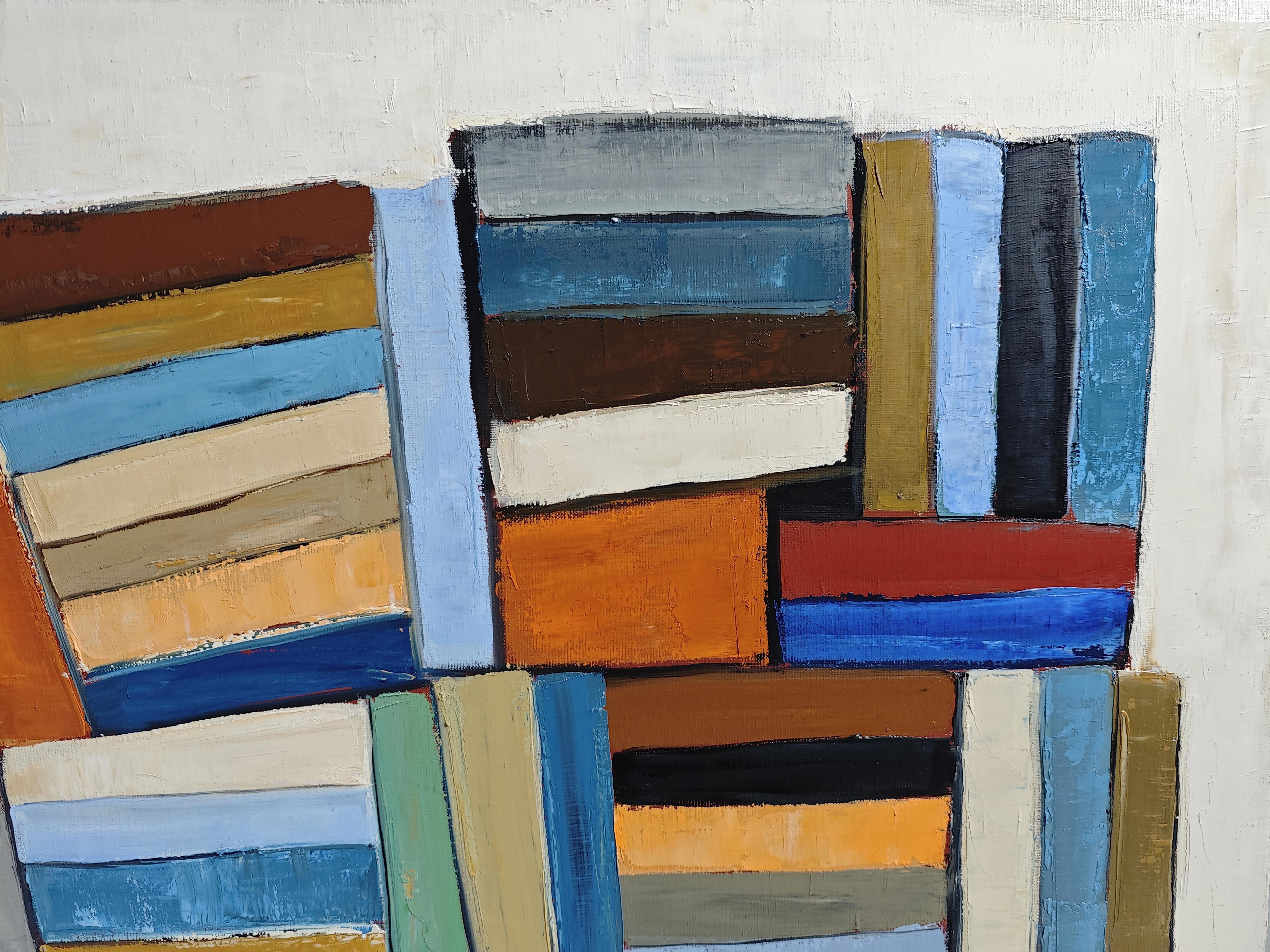 Pensees entrelacees- Large Abstract Library – Oil on linen canvas –Contemporary For Sale 5