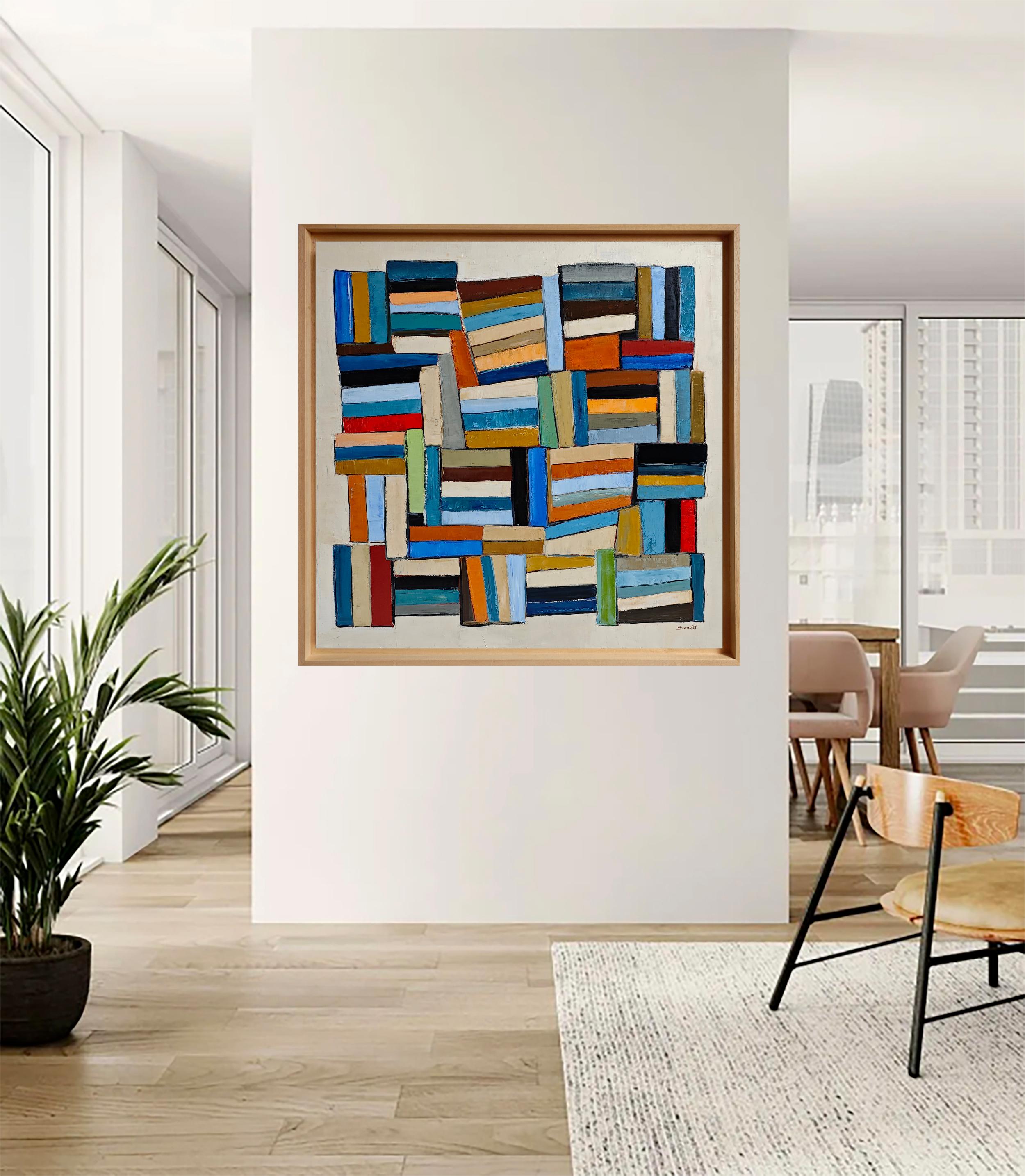 Pensees entrelacees- Large Abstract Library – Oil on linen canvas –Contemporary - Painting by SOPHIE DUMONT
