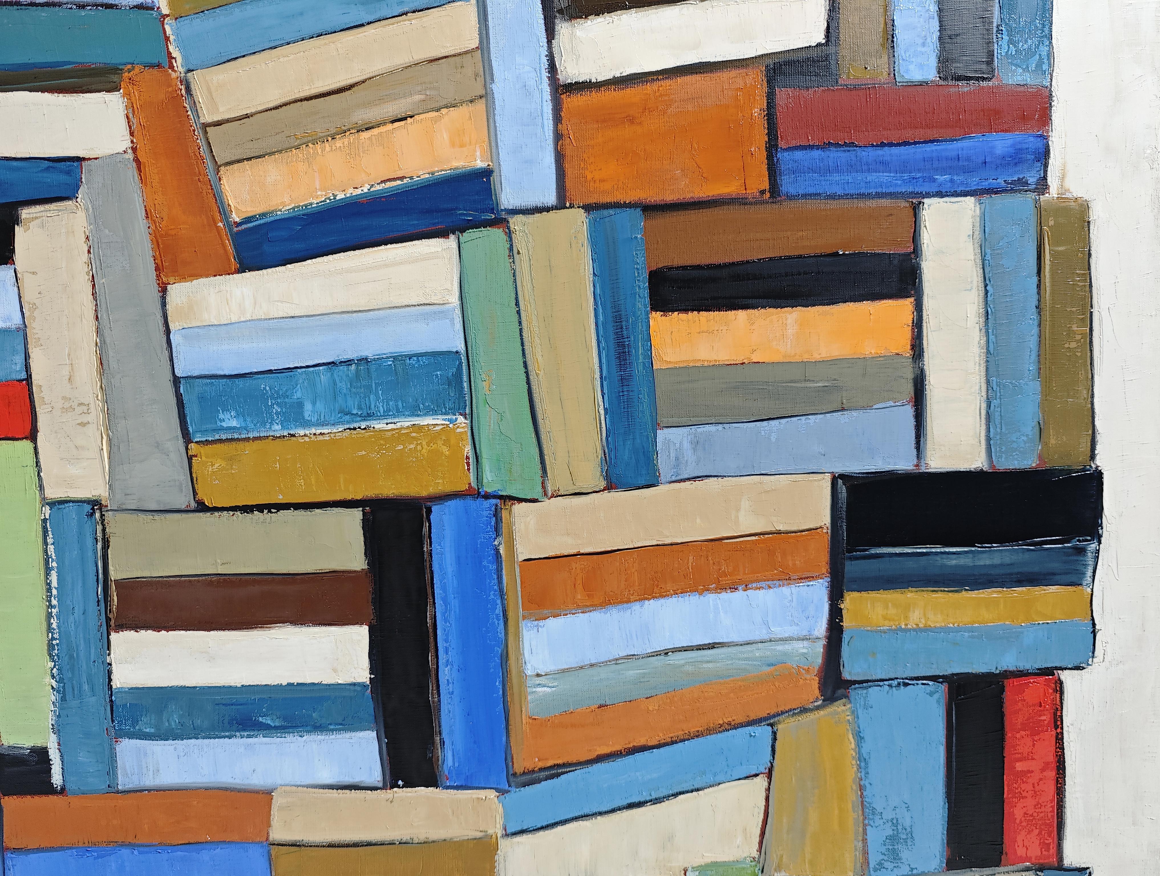 Pensees entrelacees- Large Abstract Library – Oil on linen canvas –Contemporary For Sale 2