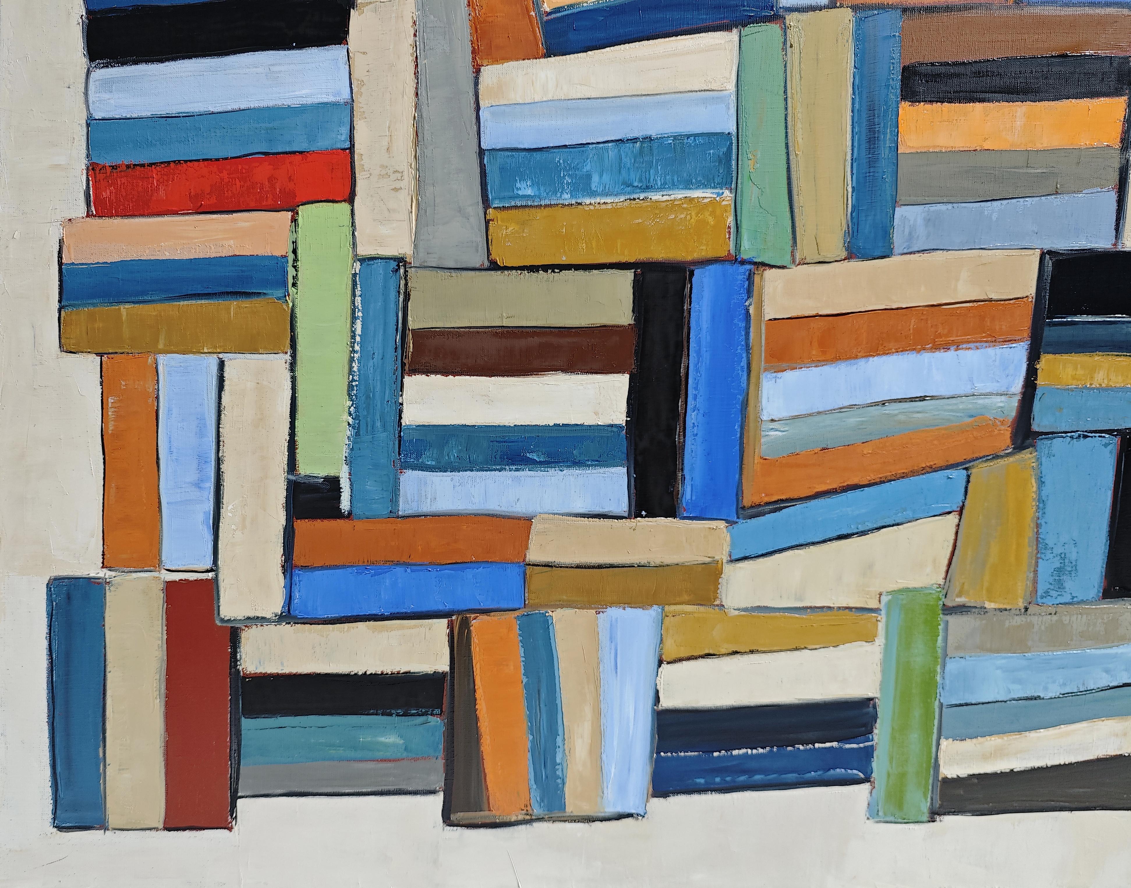 Pensees entrelacees- Large Abstract Library – Oil on linen canvas –Contemporary For Sale 3