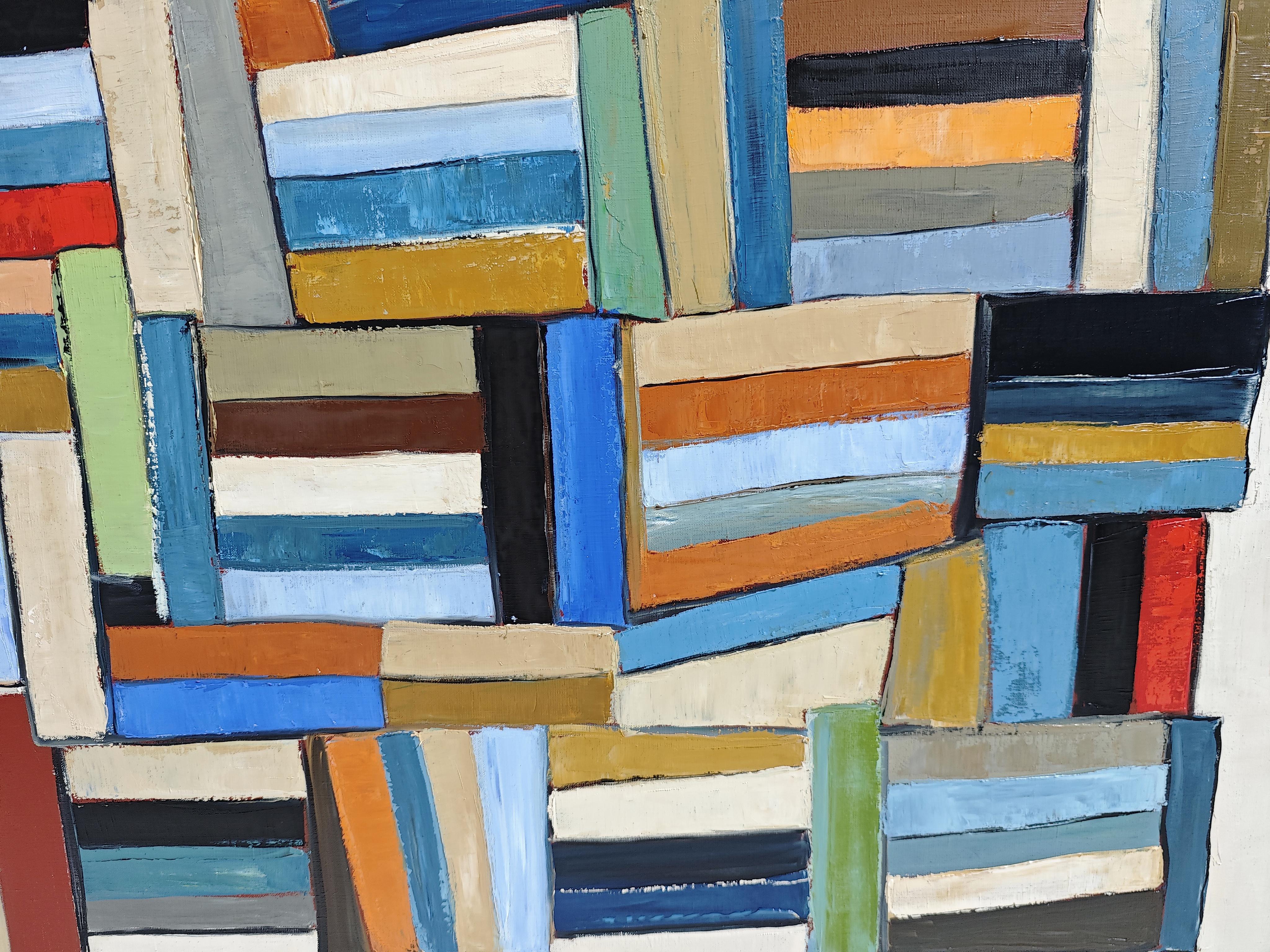 Pensees entrelacees- Large Abstract Library – Oil on linen canvas –Contemporary For Sale 4