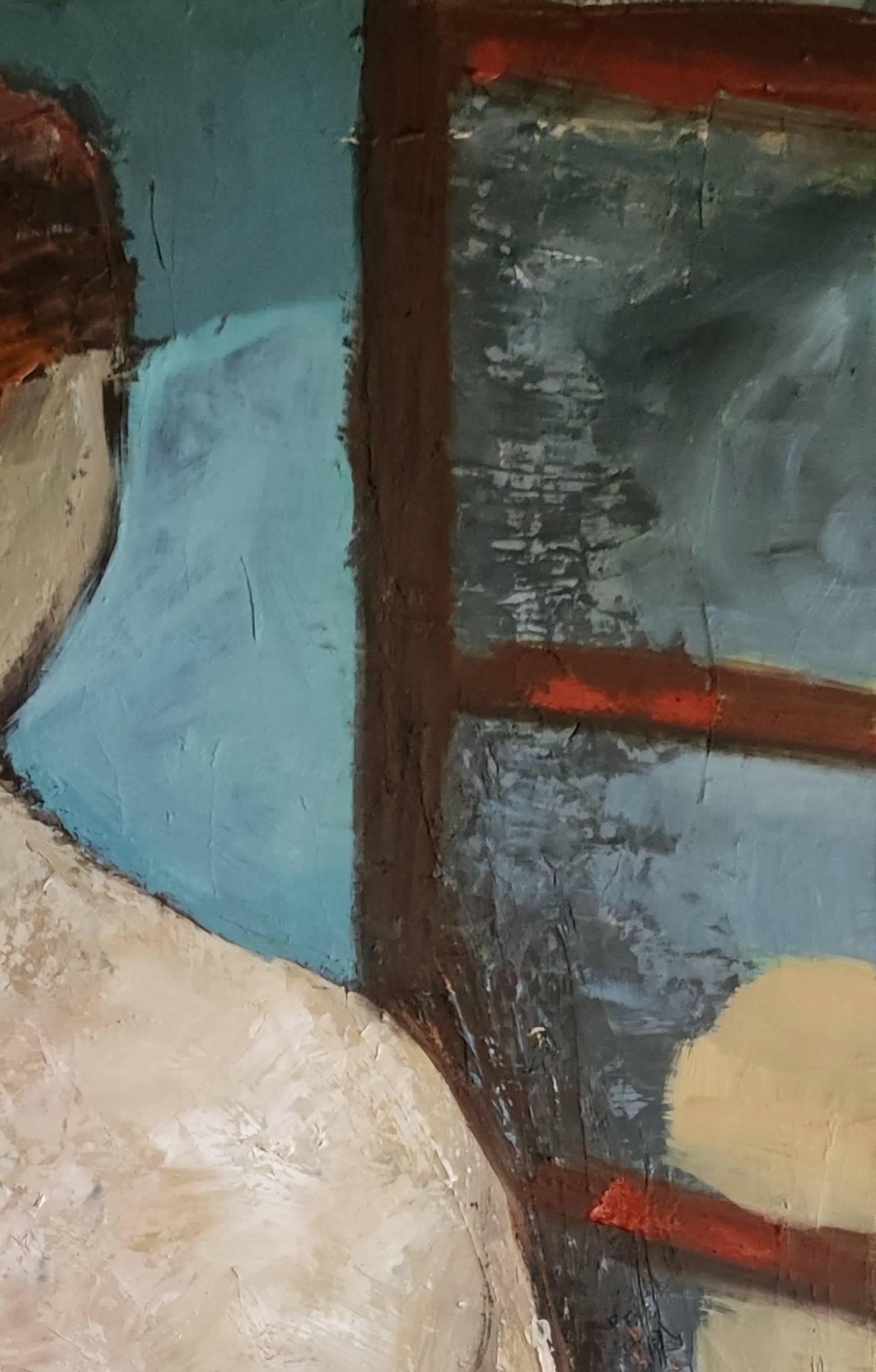 secrets thoughts, nude woman, figurative modern, oil on canvas, textured, France For Sale 1