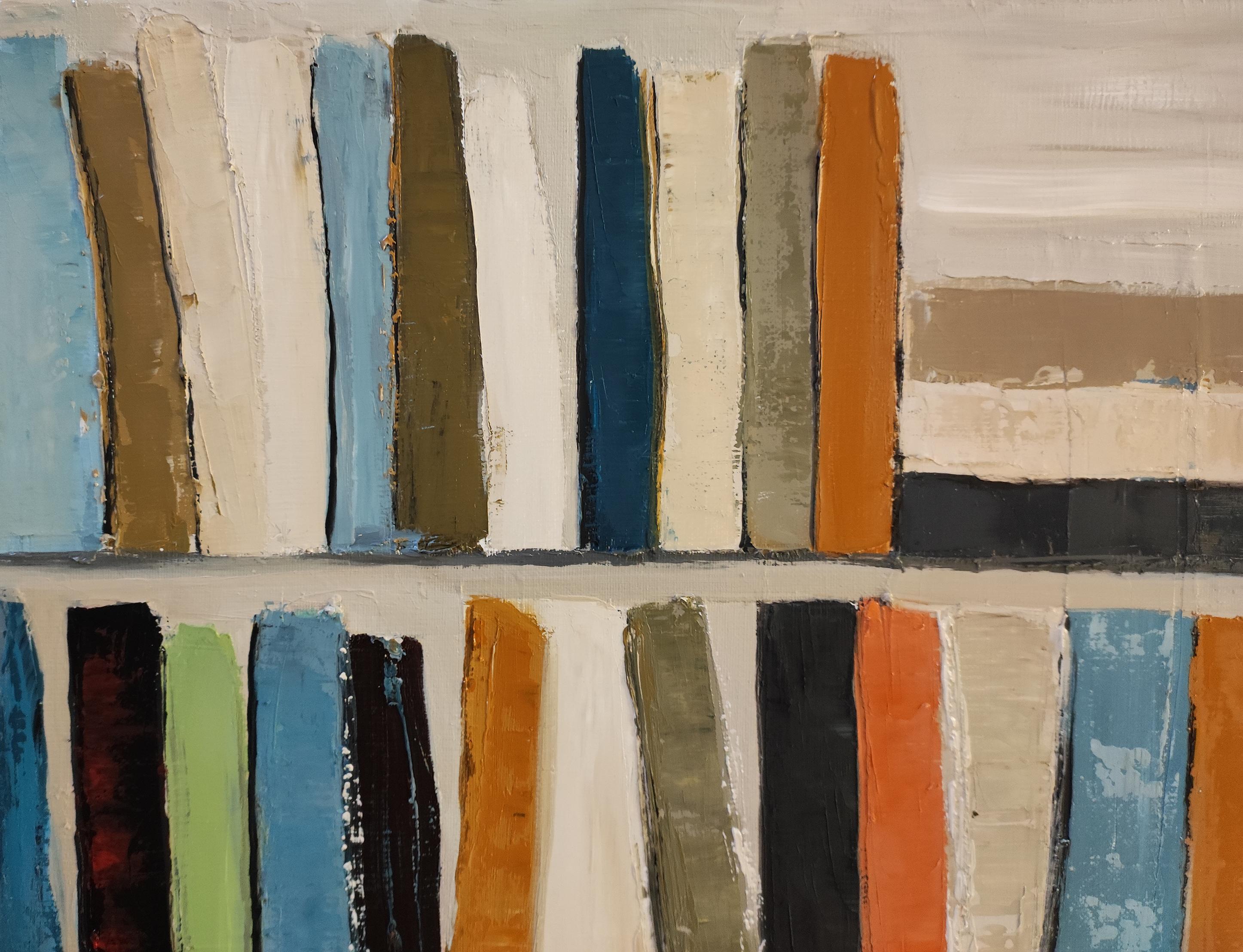 Poetic library, Oil on canvas, Abstract, library, Geometric, Expressionism For Sale 5