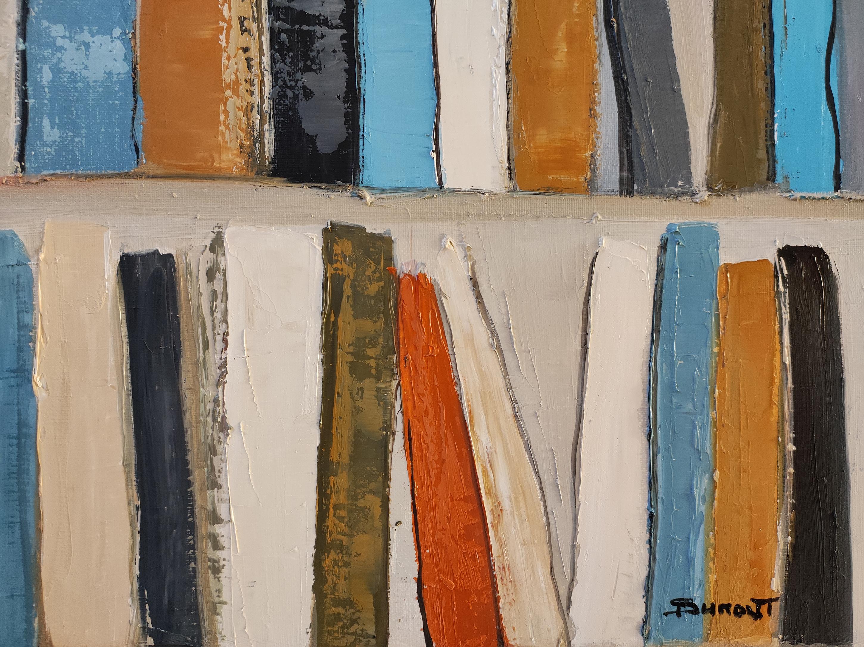 Poetic library, Oil on canvas, Abstract, library, Geometric, Expressionism For Sale 6