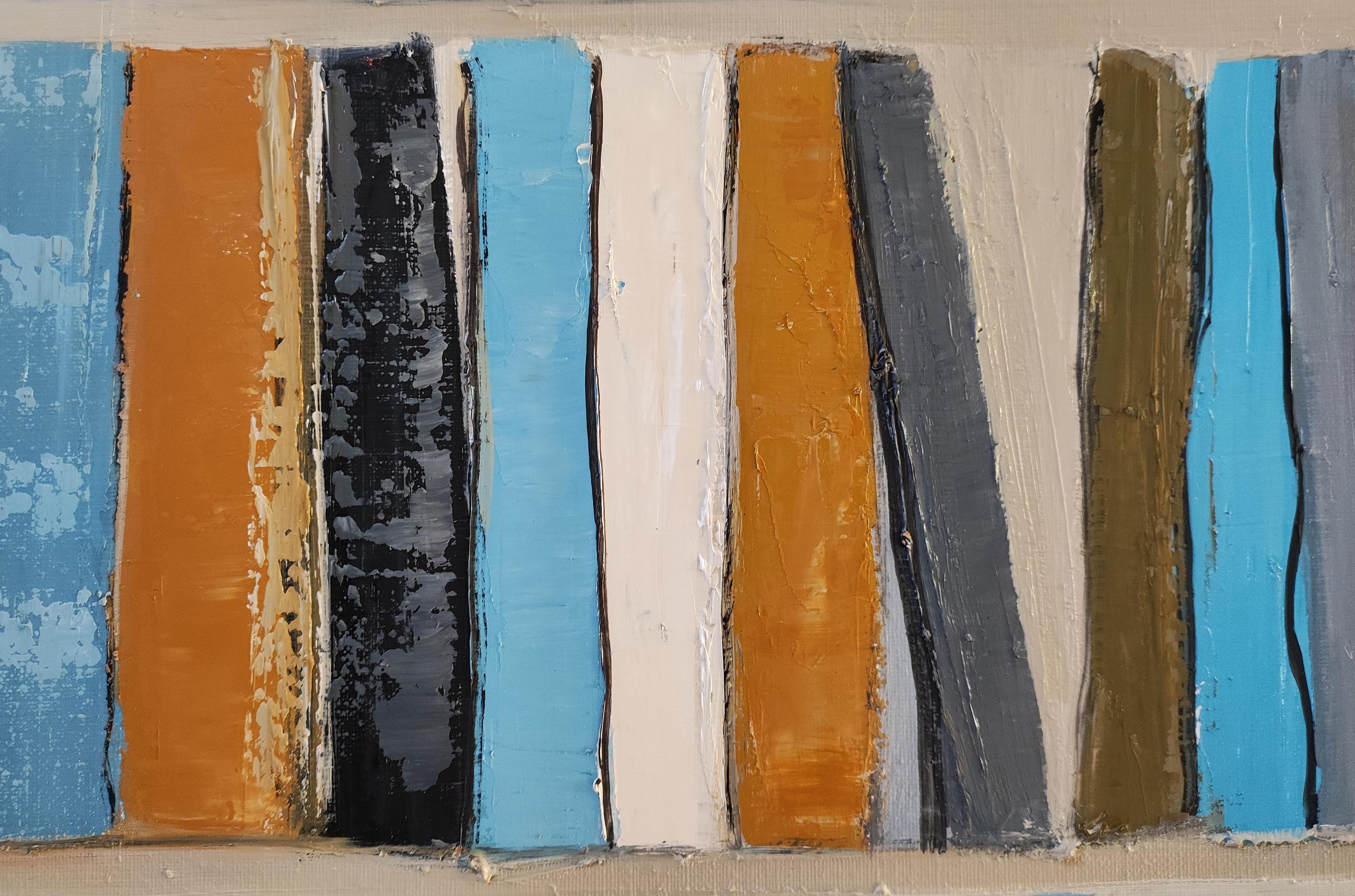 Poetic library, Oil on canvas, Abstract, library, Geometric, Expressionism For Sale 1